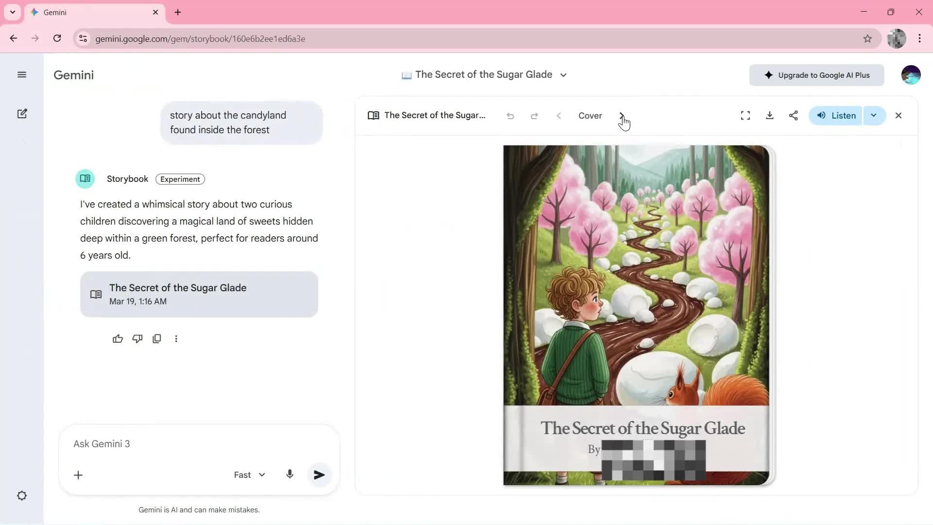Generating AI artwork screenshot