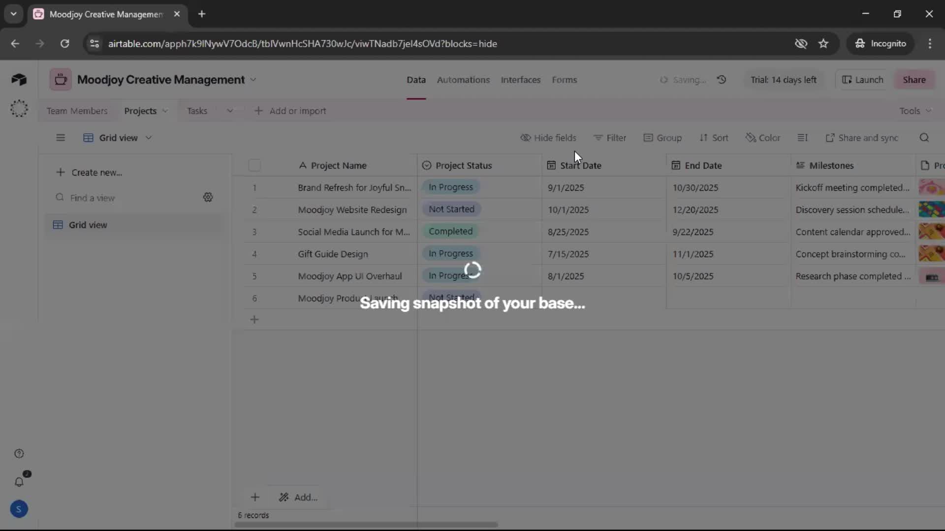 Version history screenshot