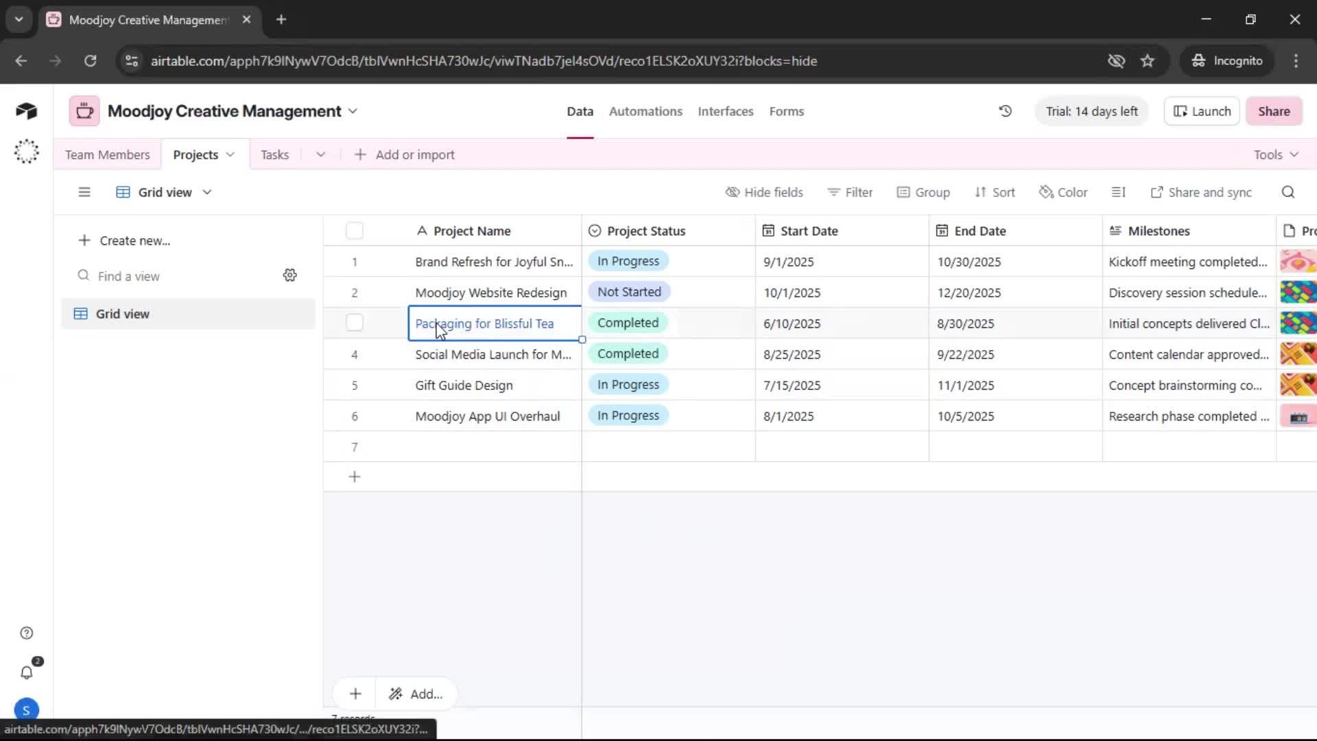 Version history screenshot