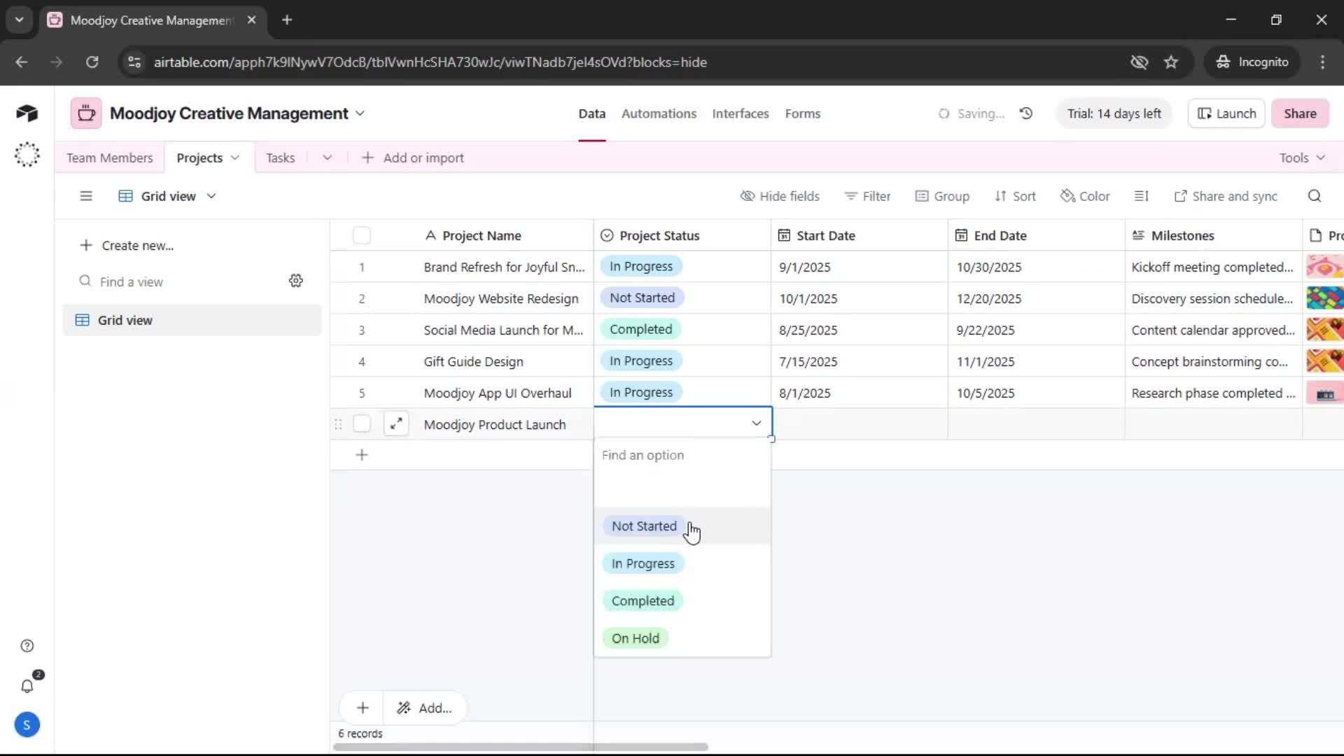 Version history screenshot