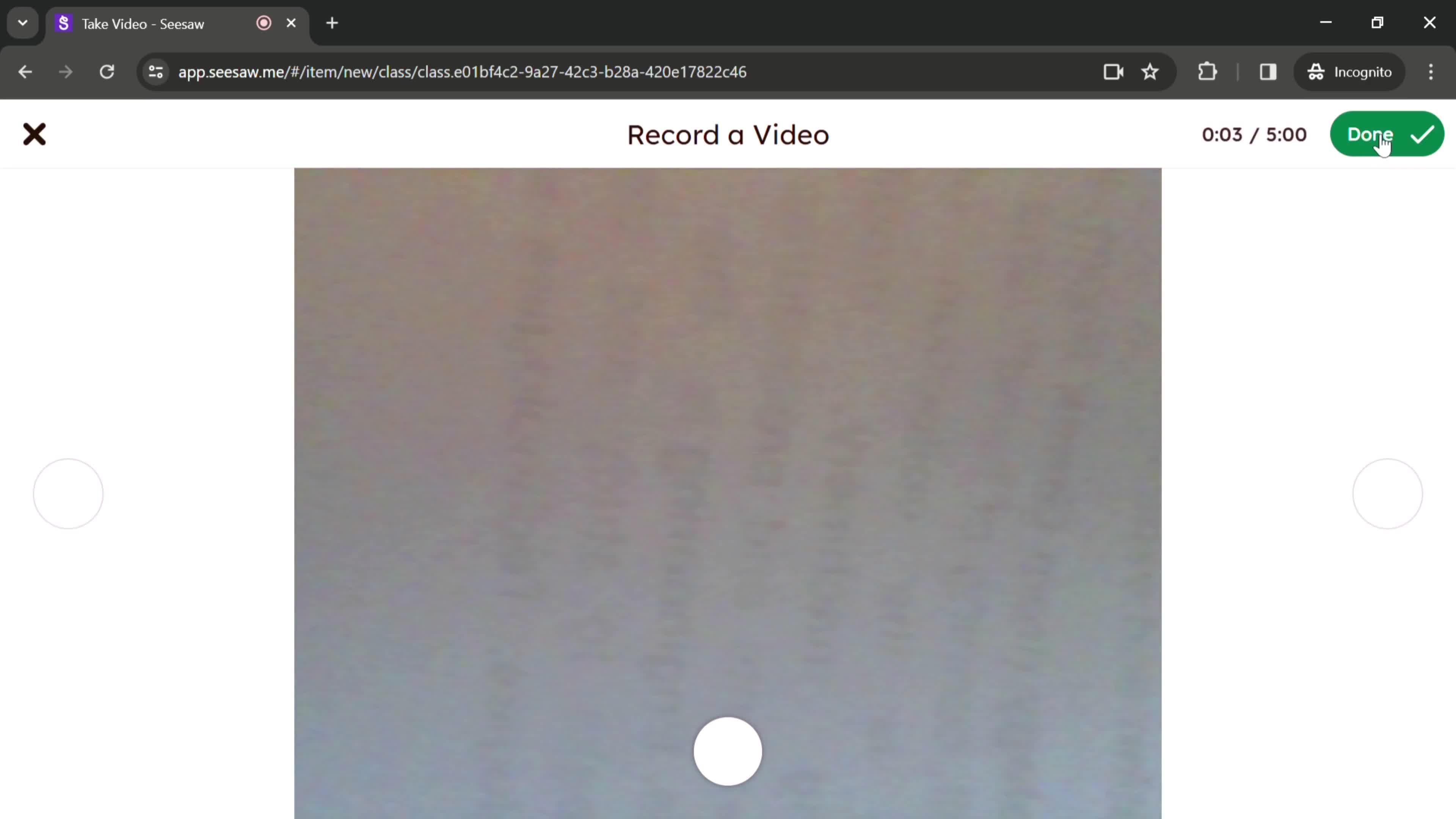 Recording a video screenshot