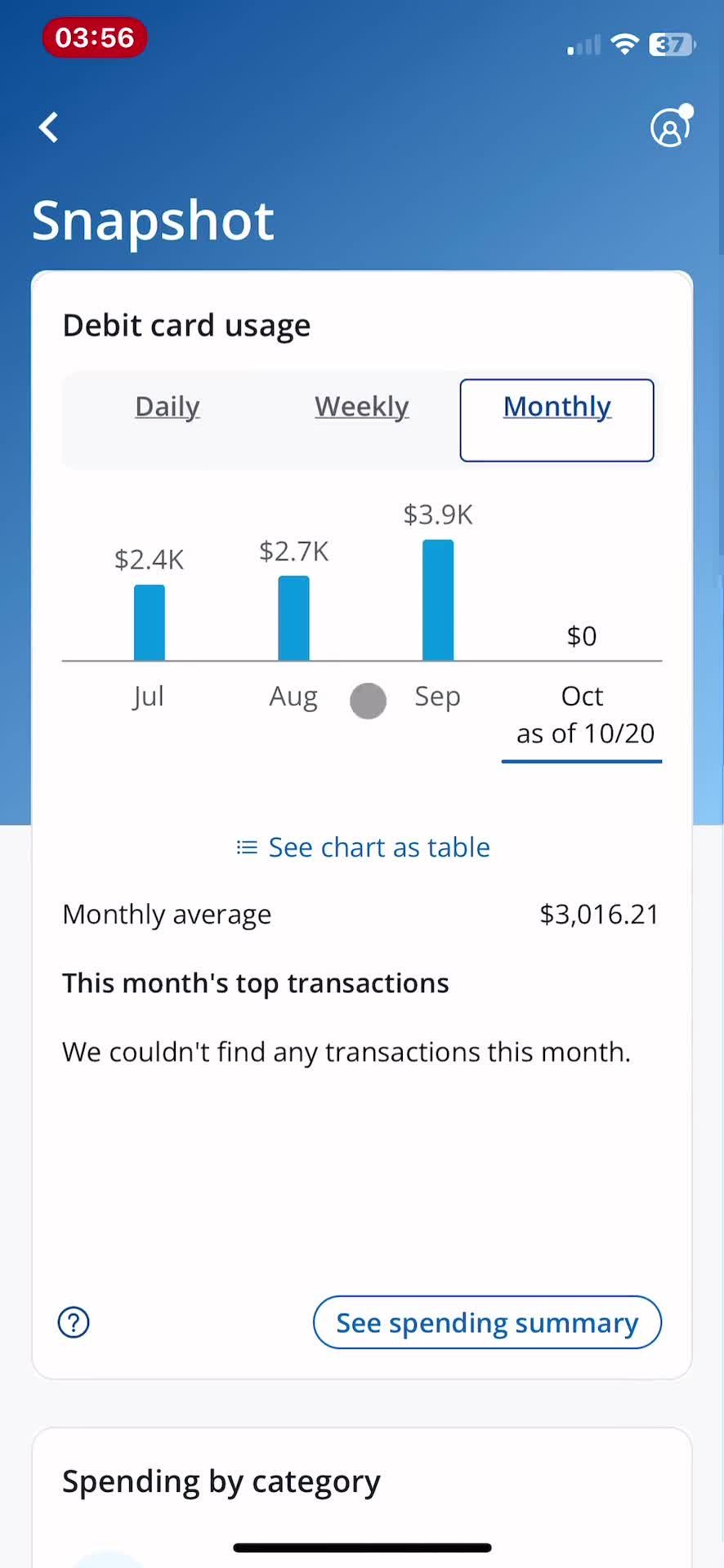 Viewing snapshot on Chase video thumbnail