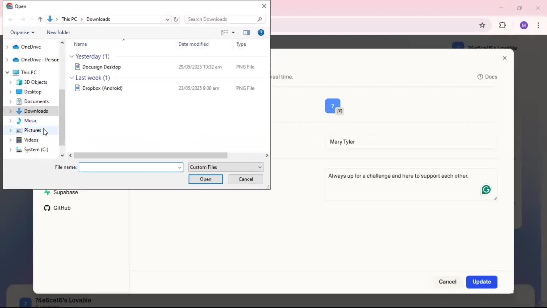 Editing workspace screenshot