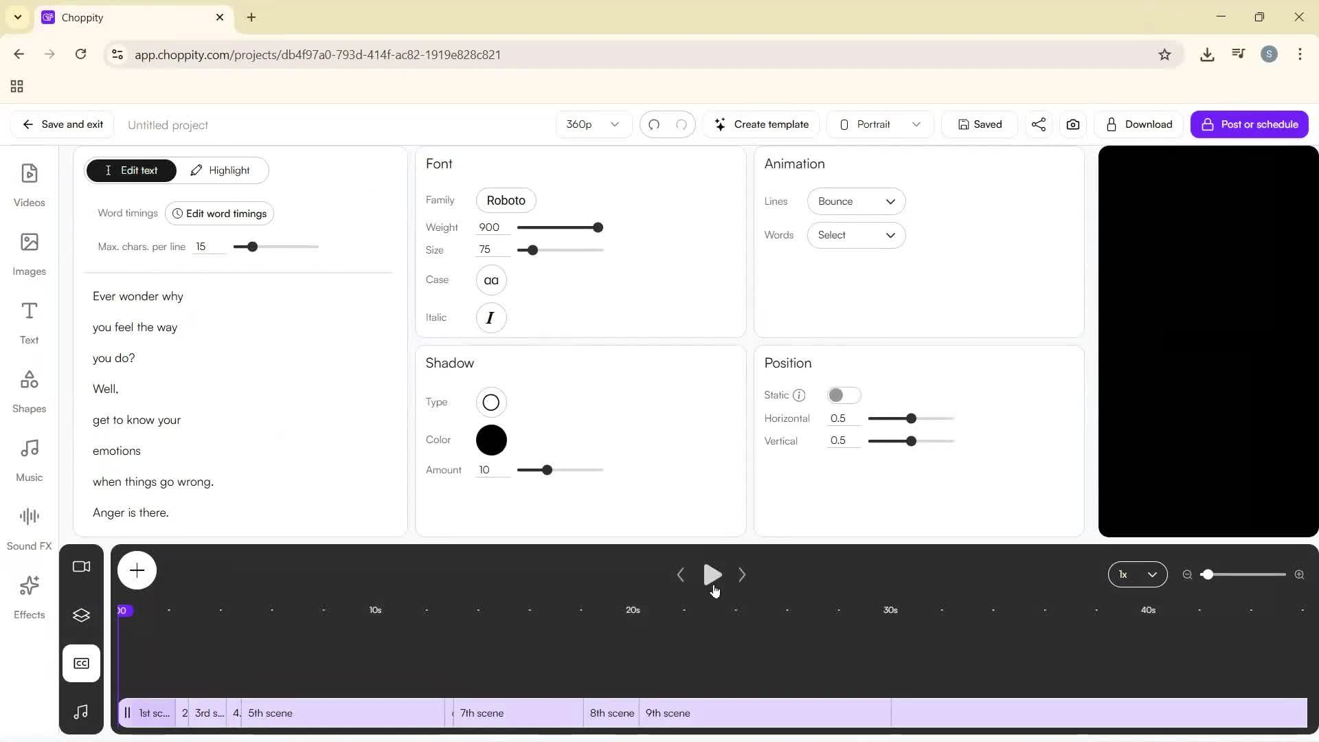 Creating a project screenshot