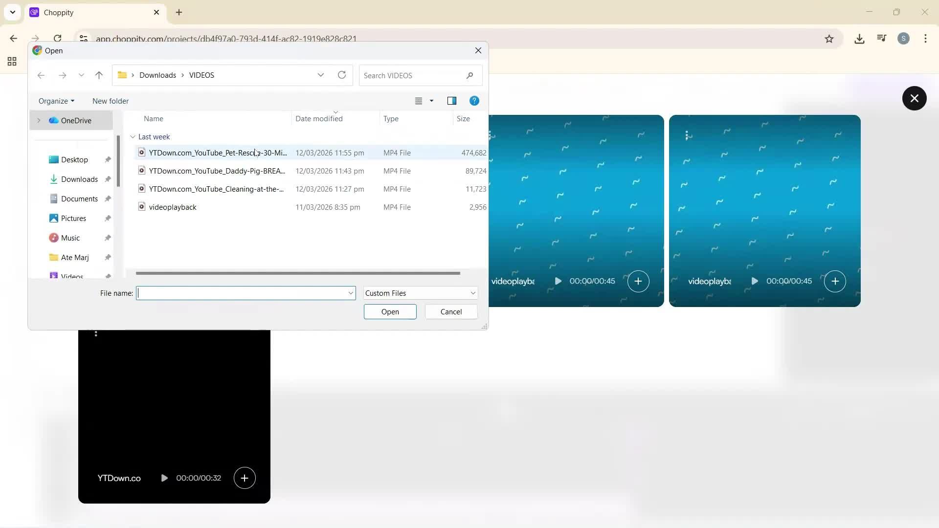 Creating a project screenshot