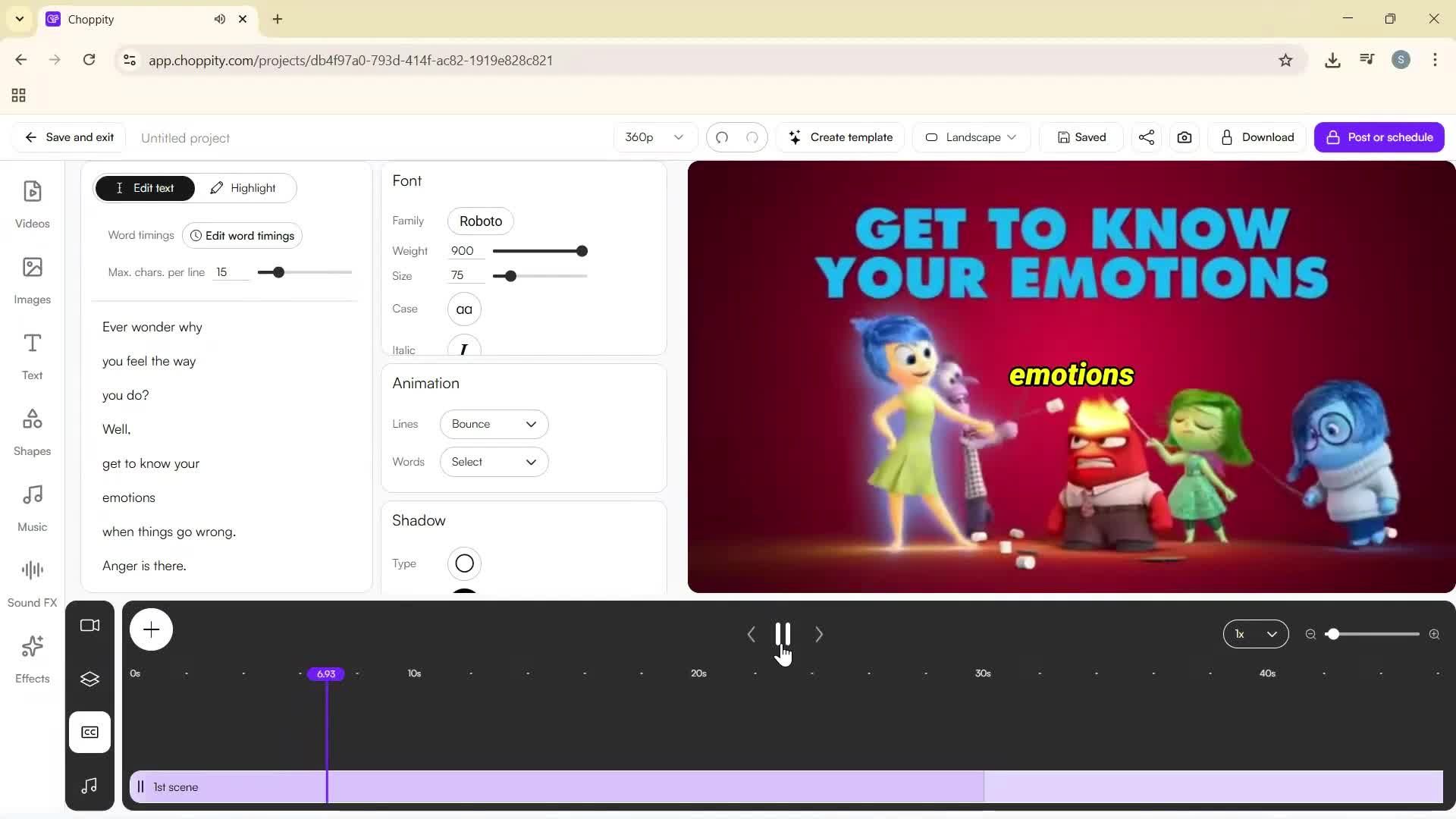 Creating a project screenshot