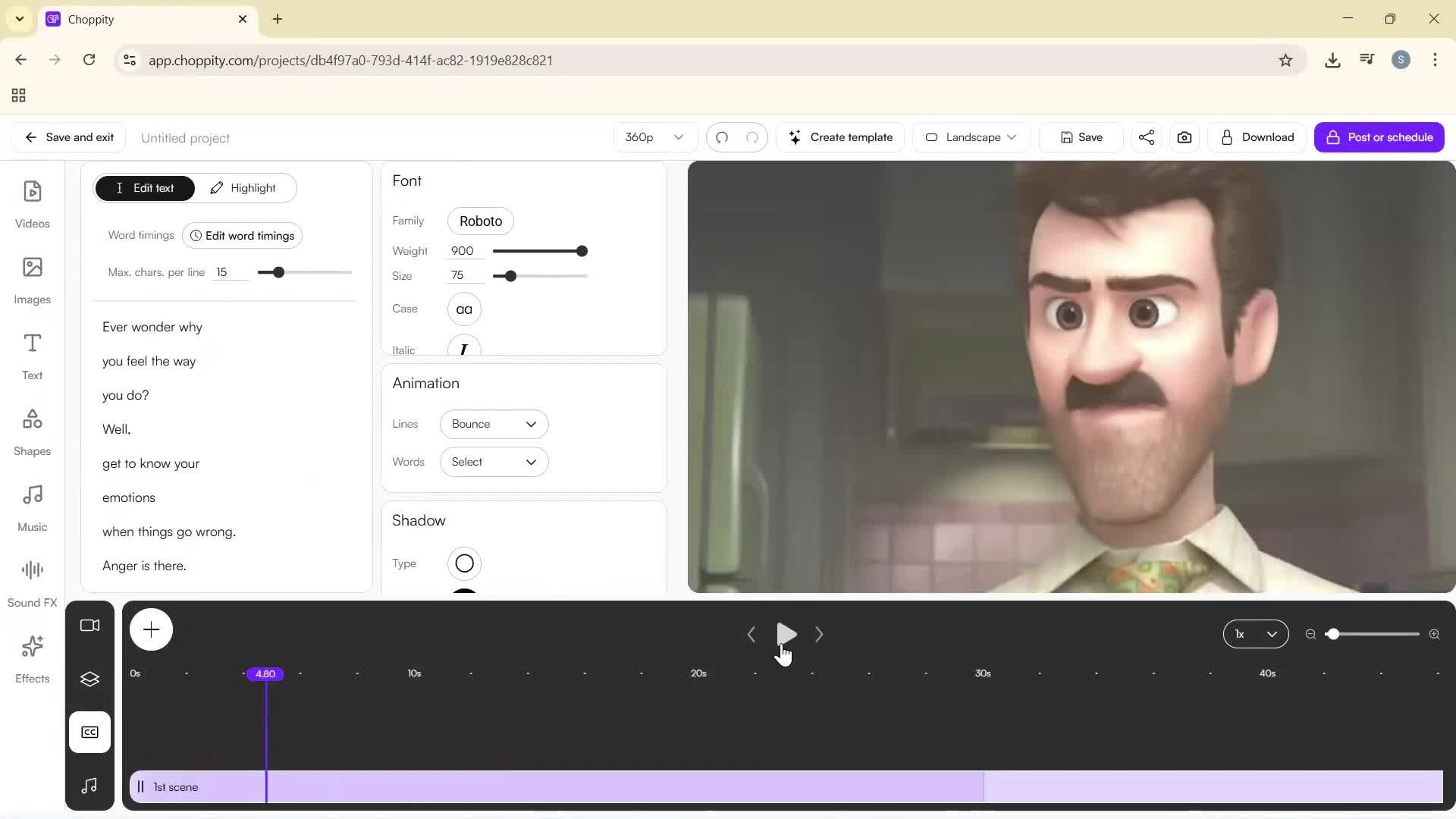 Creating a project screenshot