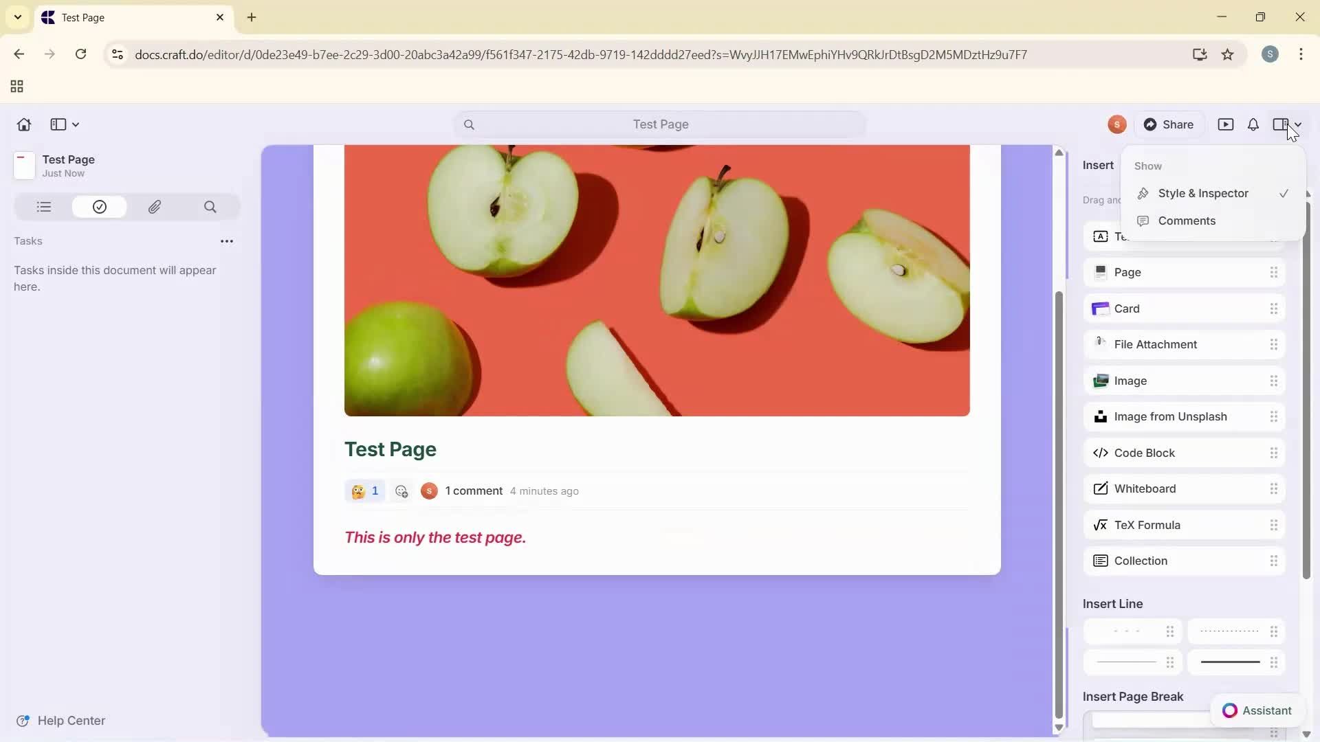 Creating a document screenshot