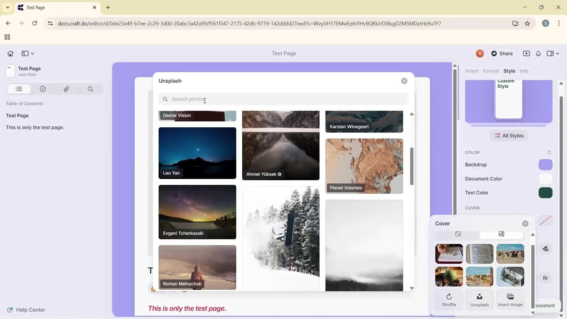 Creating a document screenshot