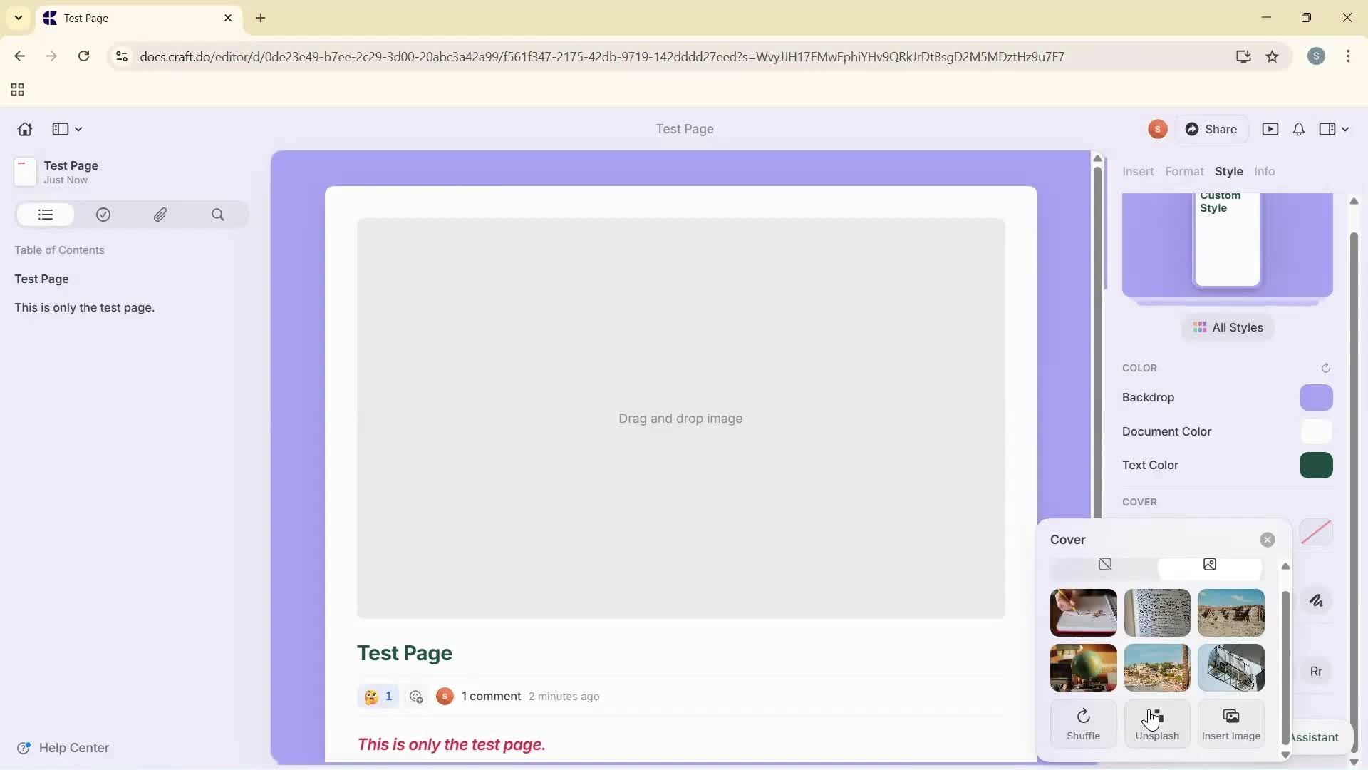 Creating a document screenshot