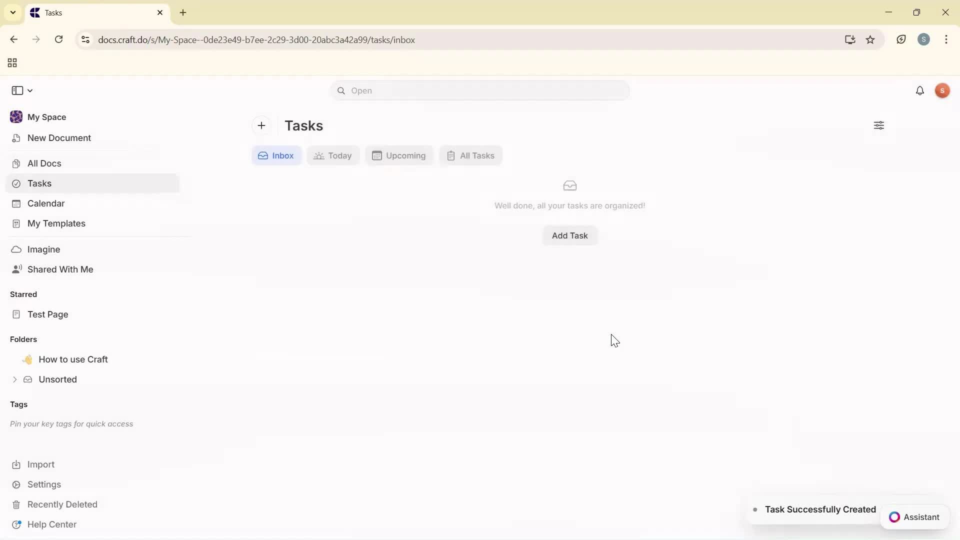 Creating a task screenshot