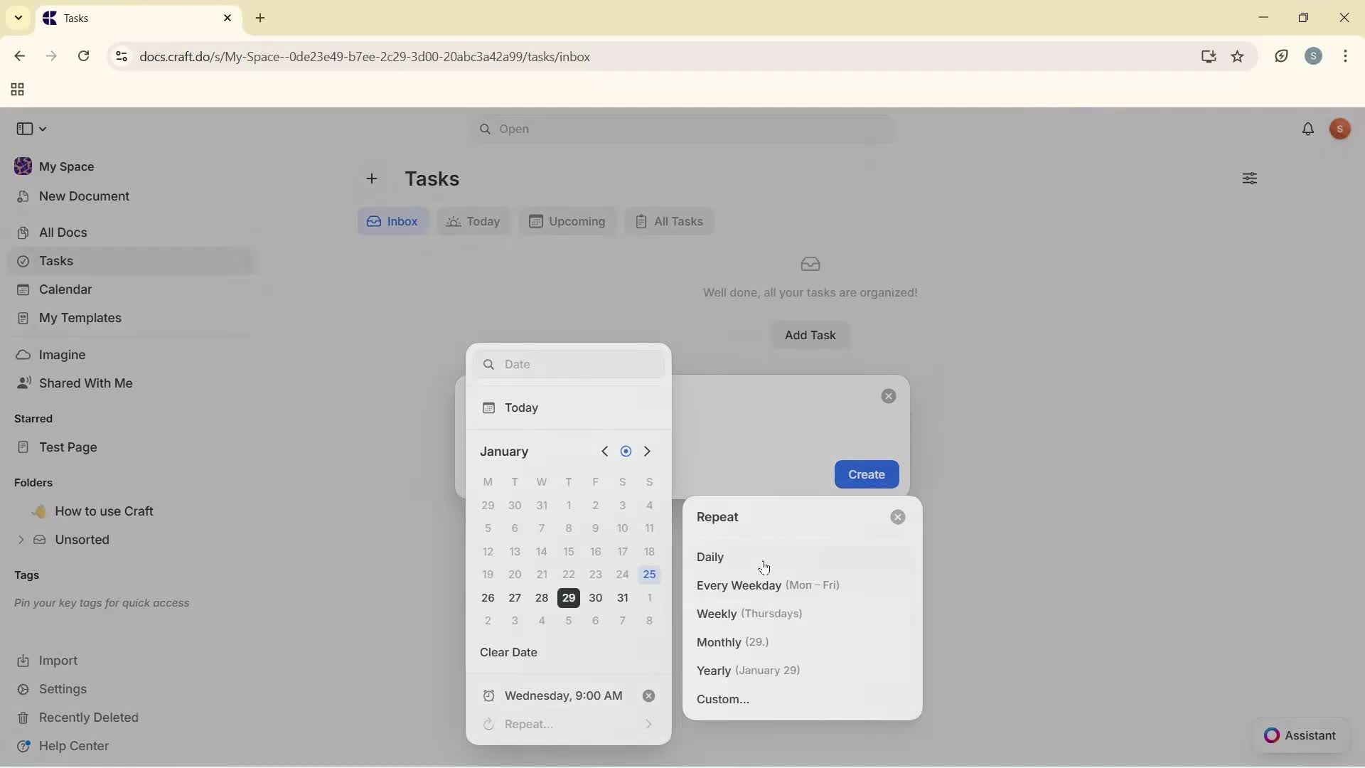 Creating a task screenshot