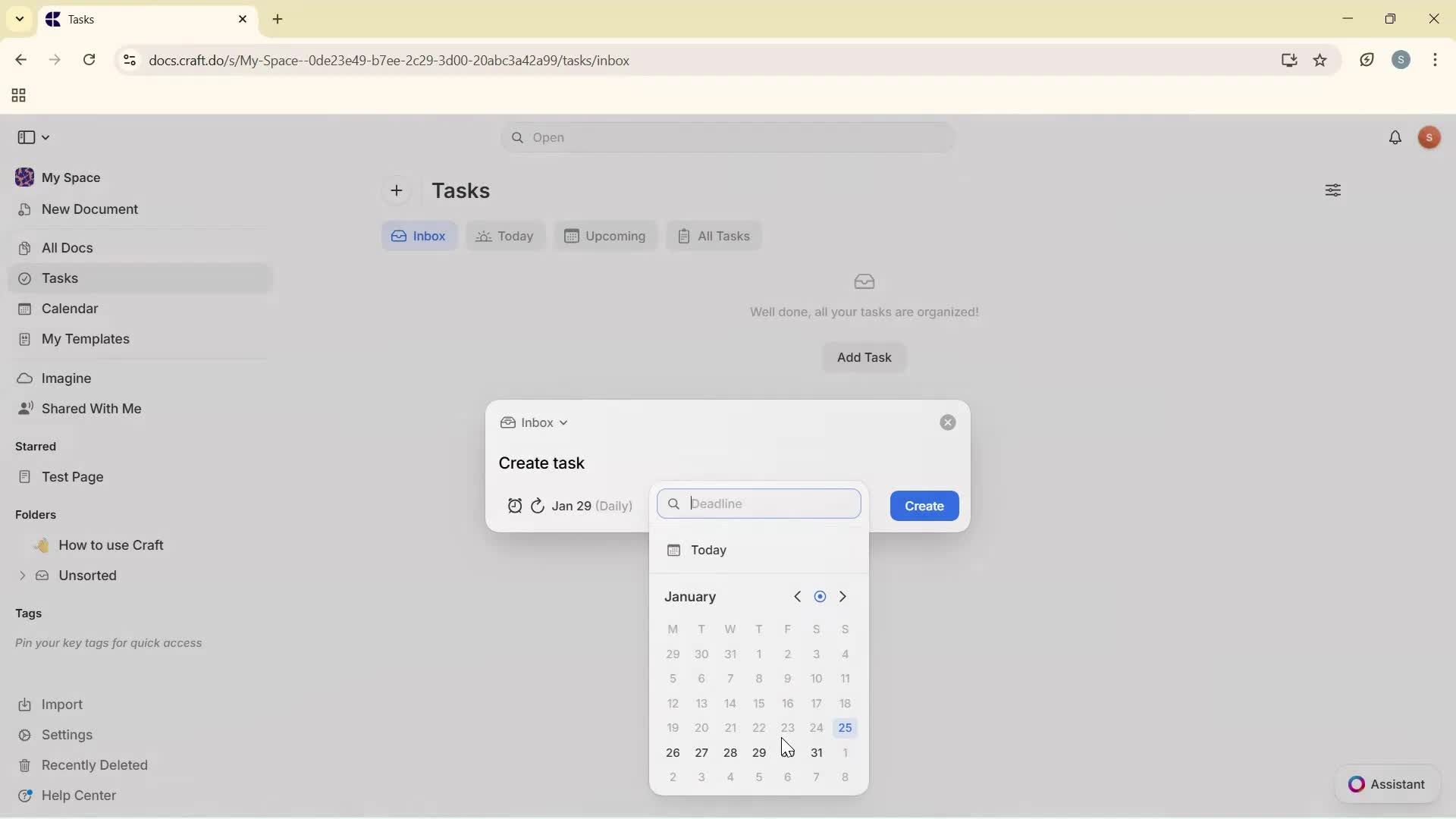 Creating a task screenshot