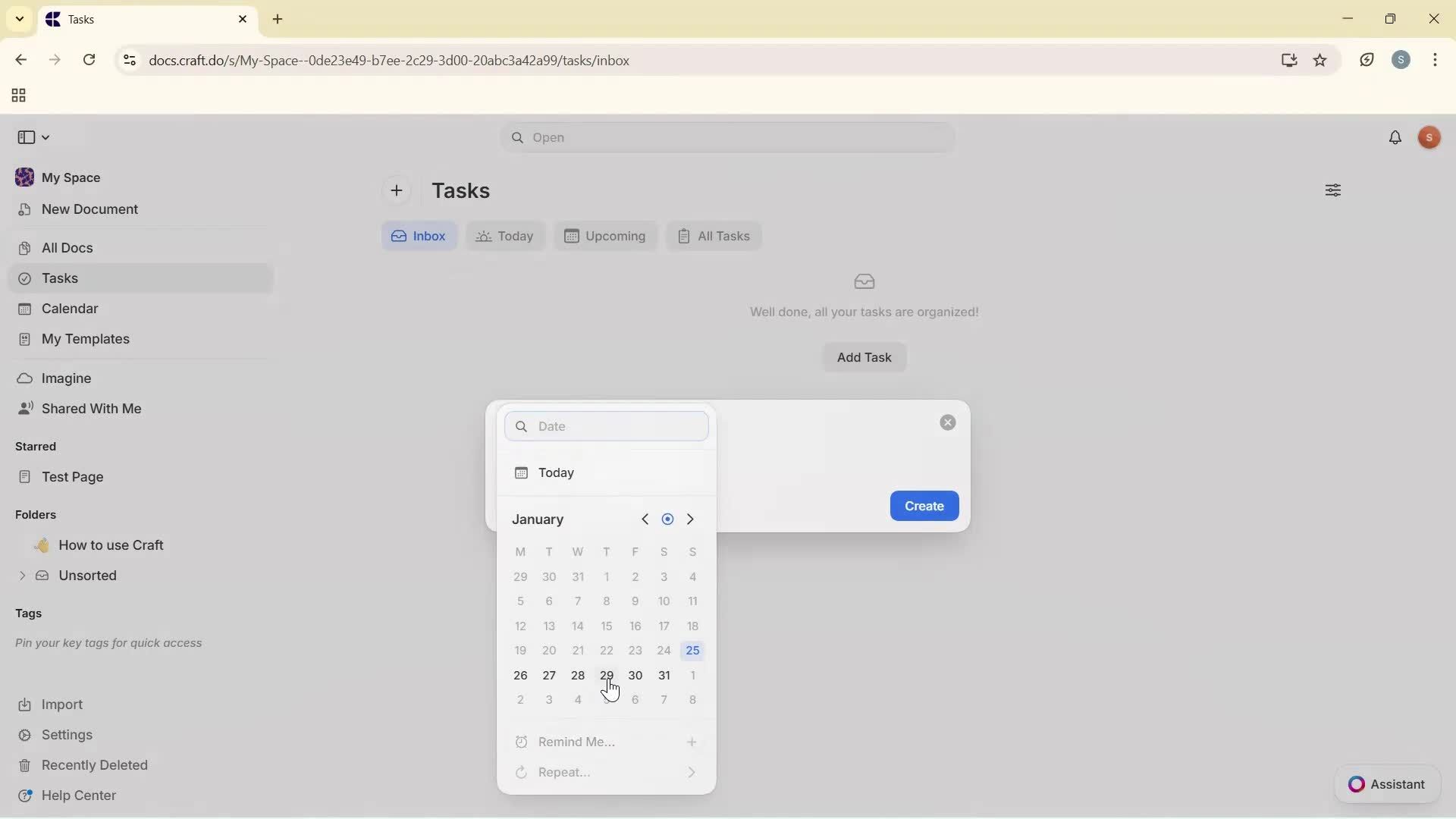 Creating a task screenshot