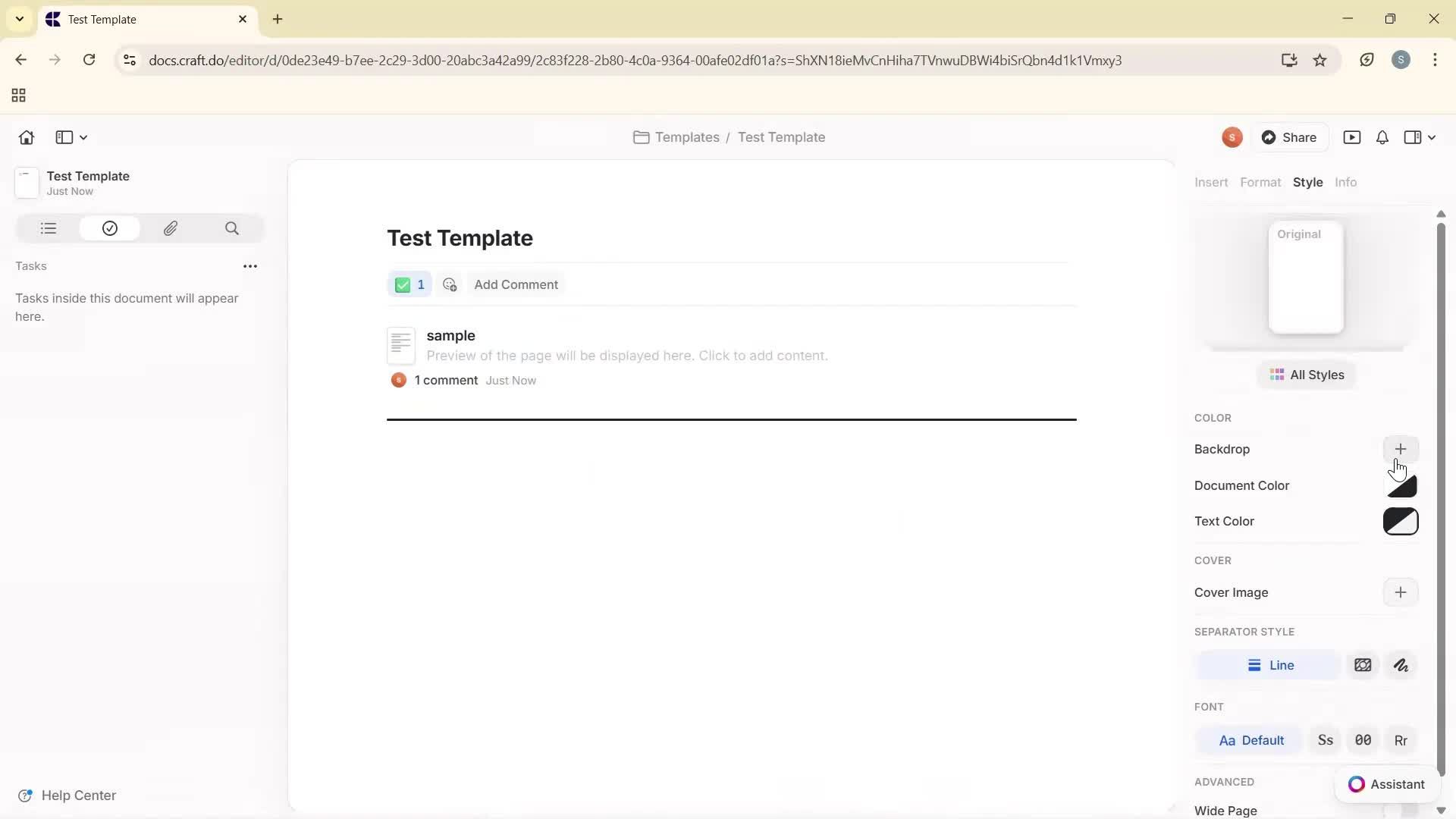 Creating a template screenshot