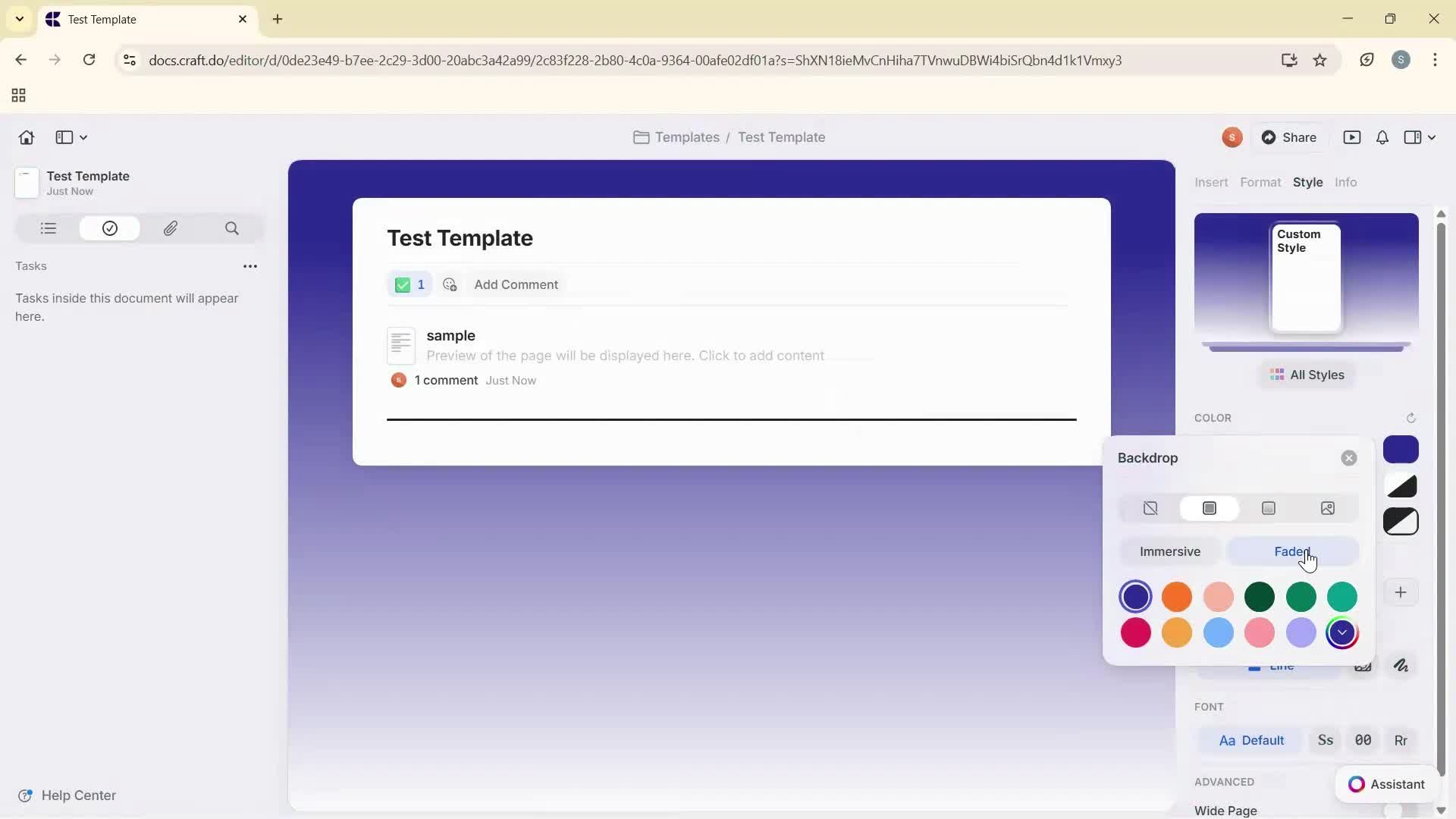 Creating a template screenshot