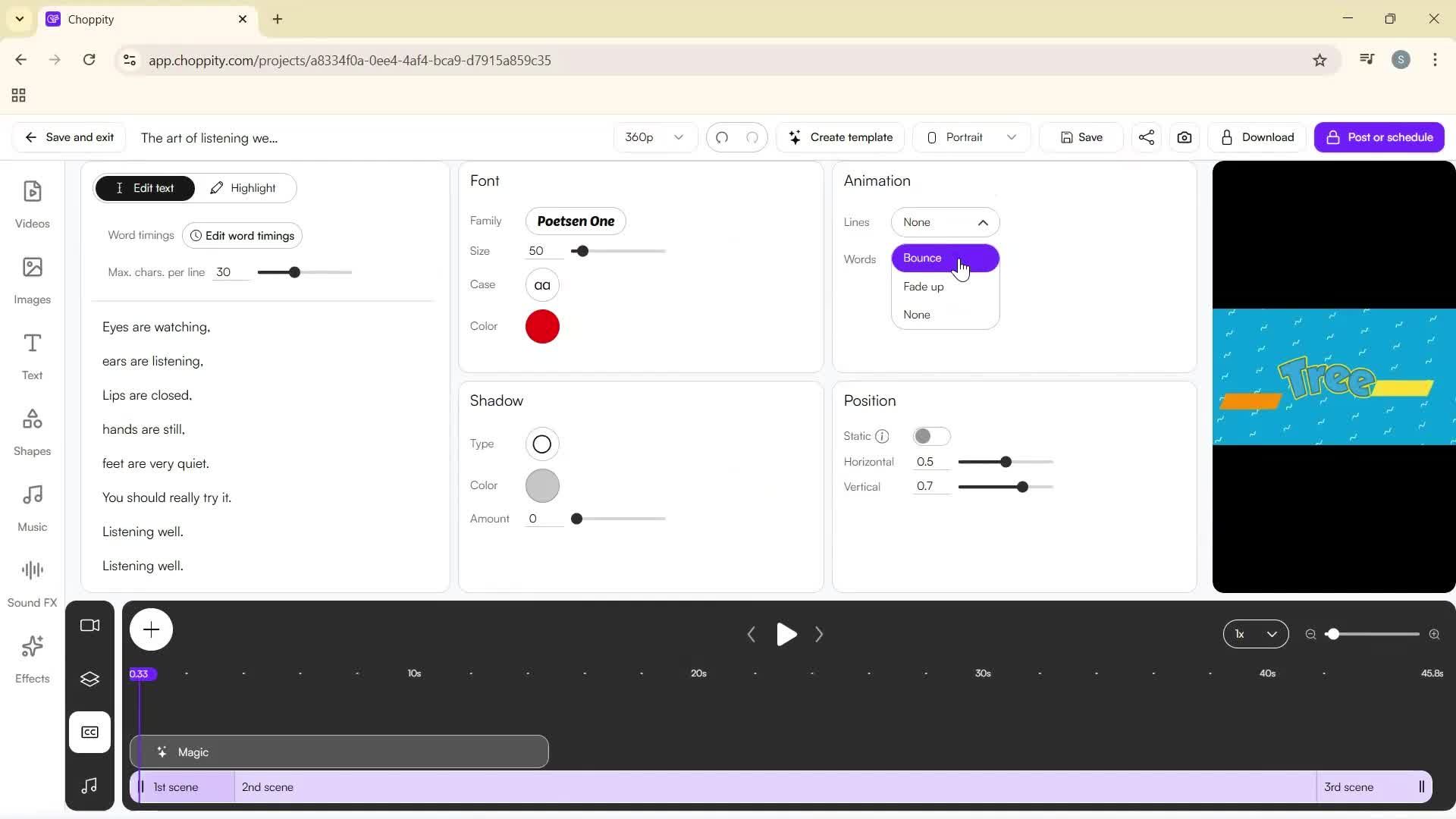 Editing a video screenshot