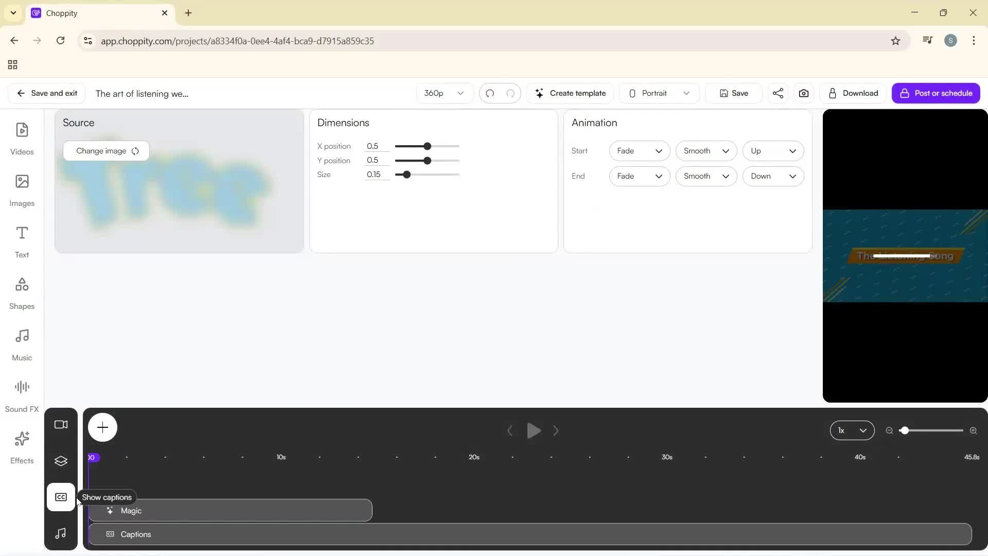 Editing a video screenshot