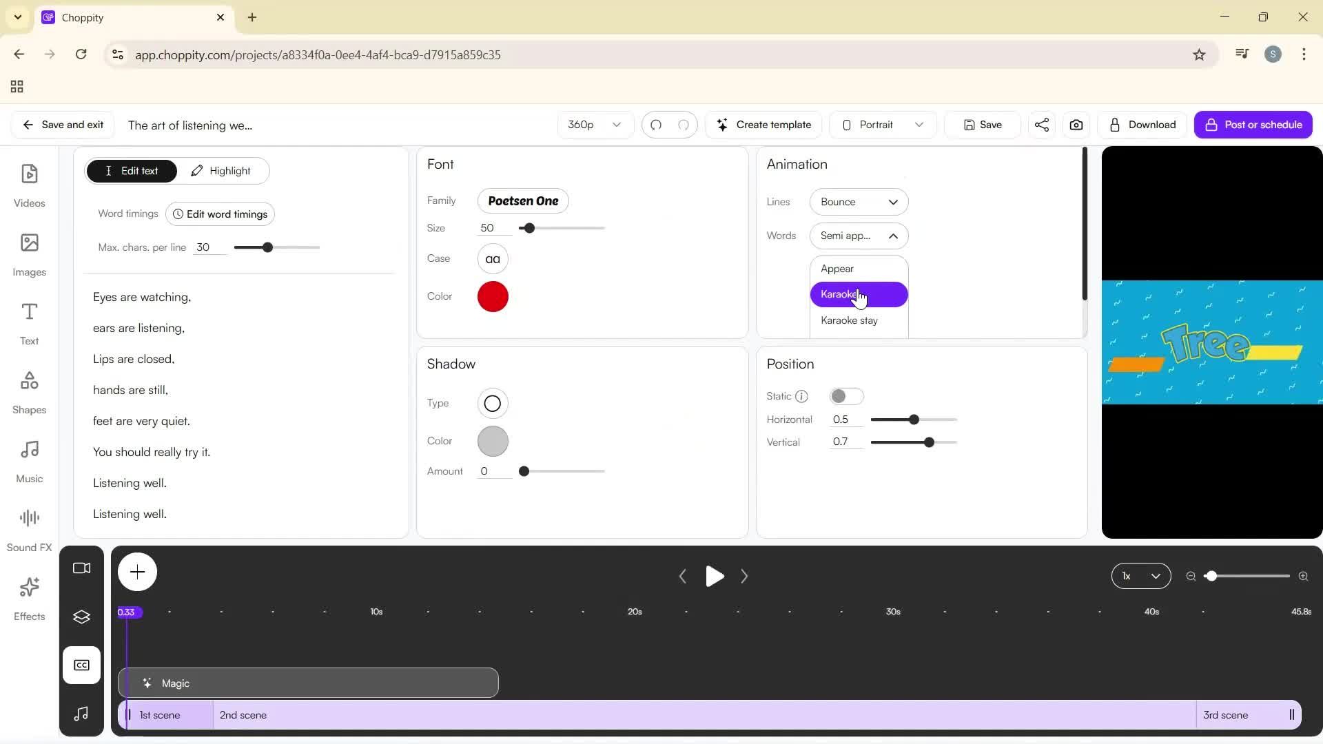 Editing a video screenshot