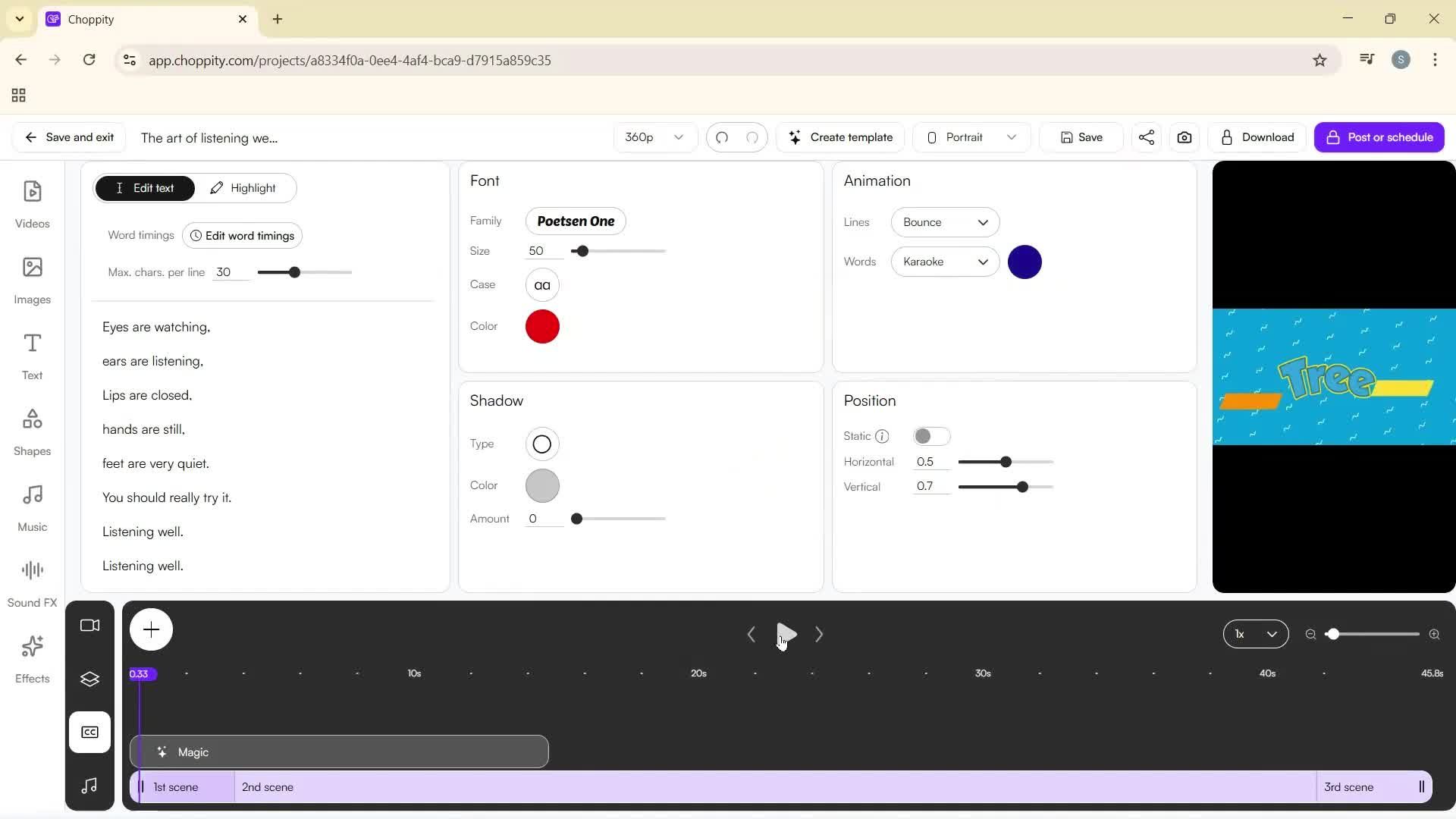 Editing a video screenshot