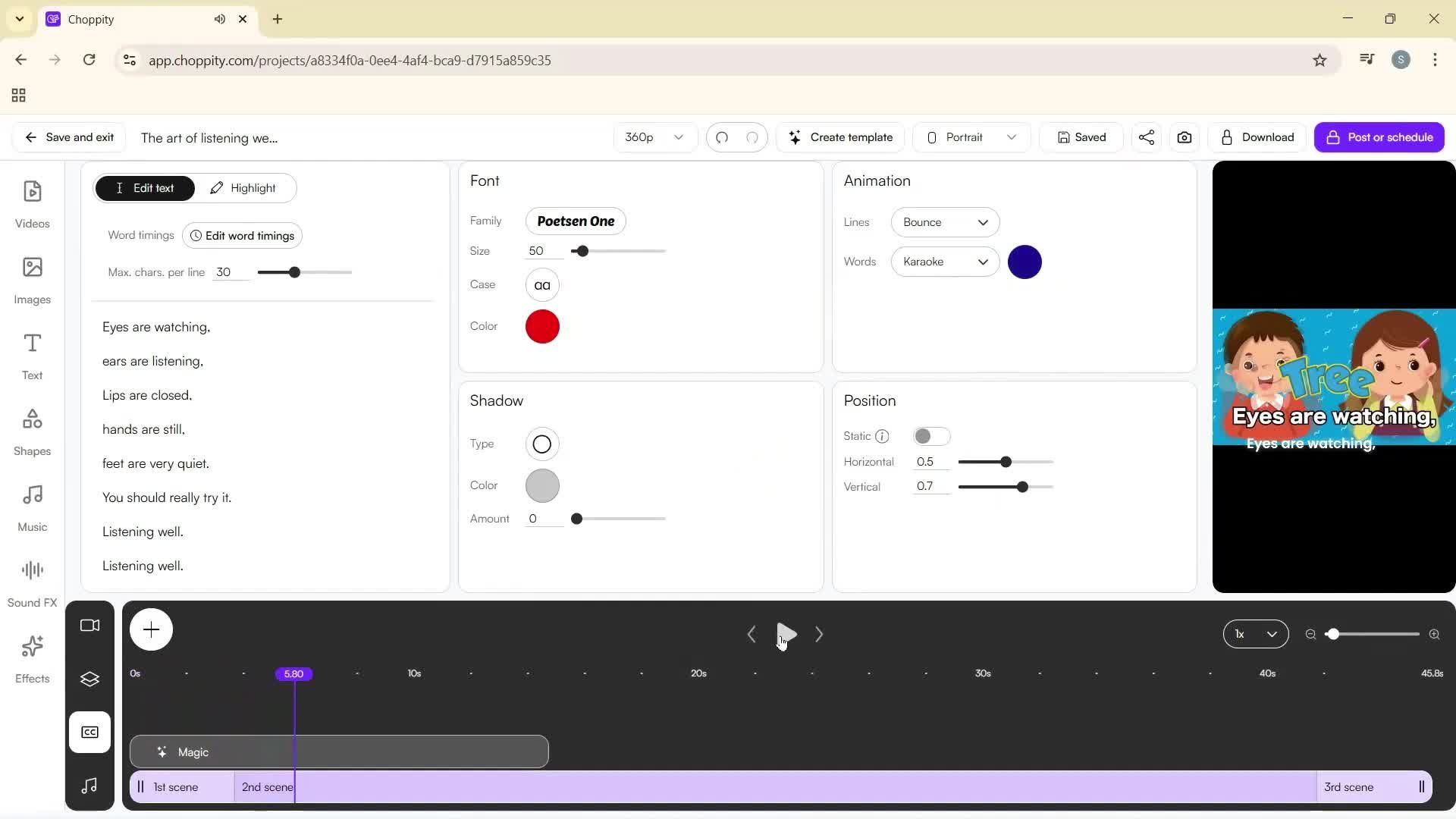 Editing a video screenshot