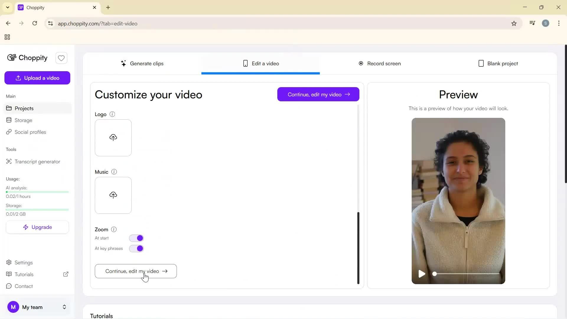 Editing a video screenshot