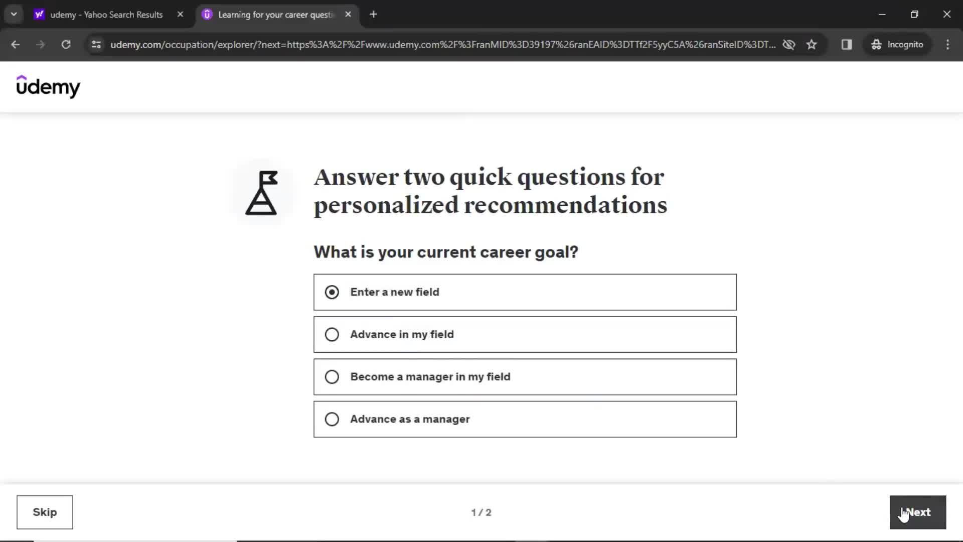 Onboarding screenshot