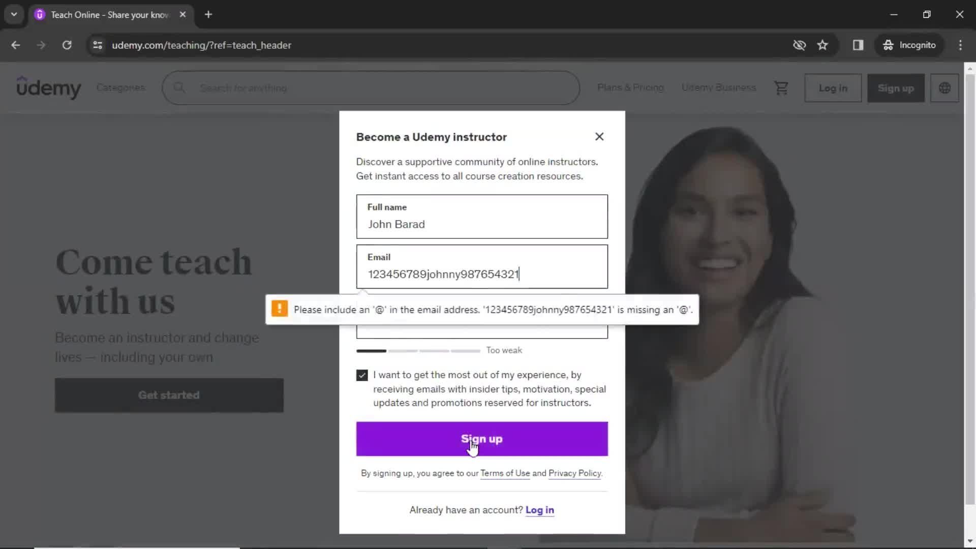 Teacher signup on Udemy video thumbnail
