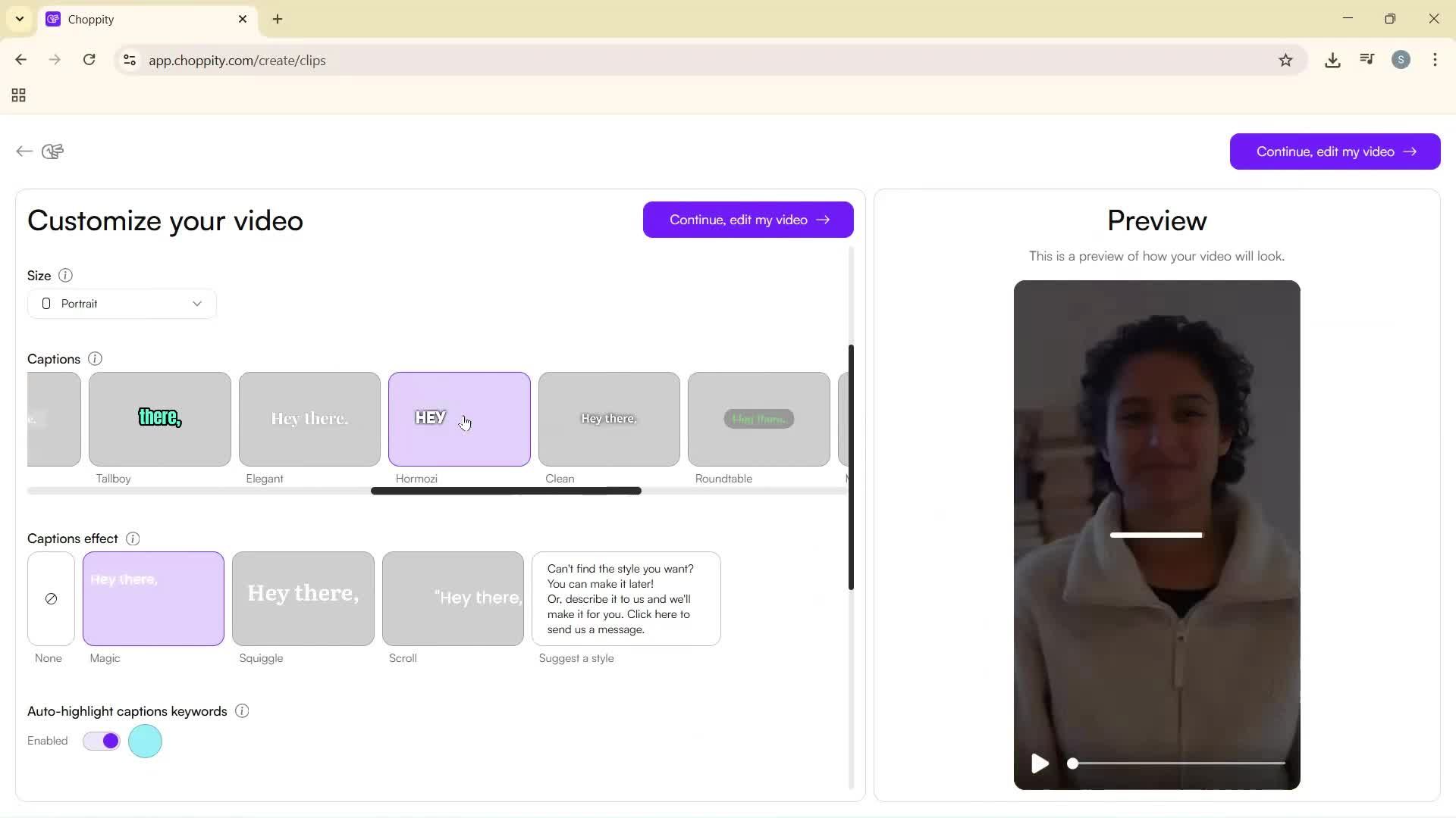 Giving feedback screenshot