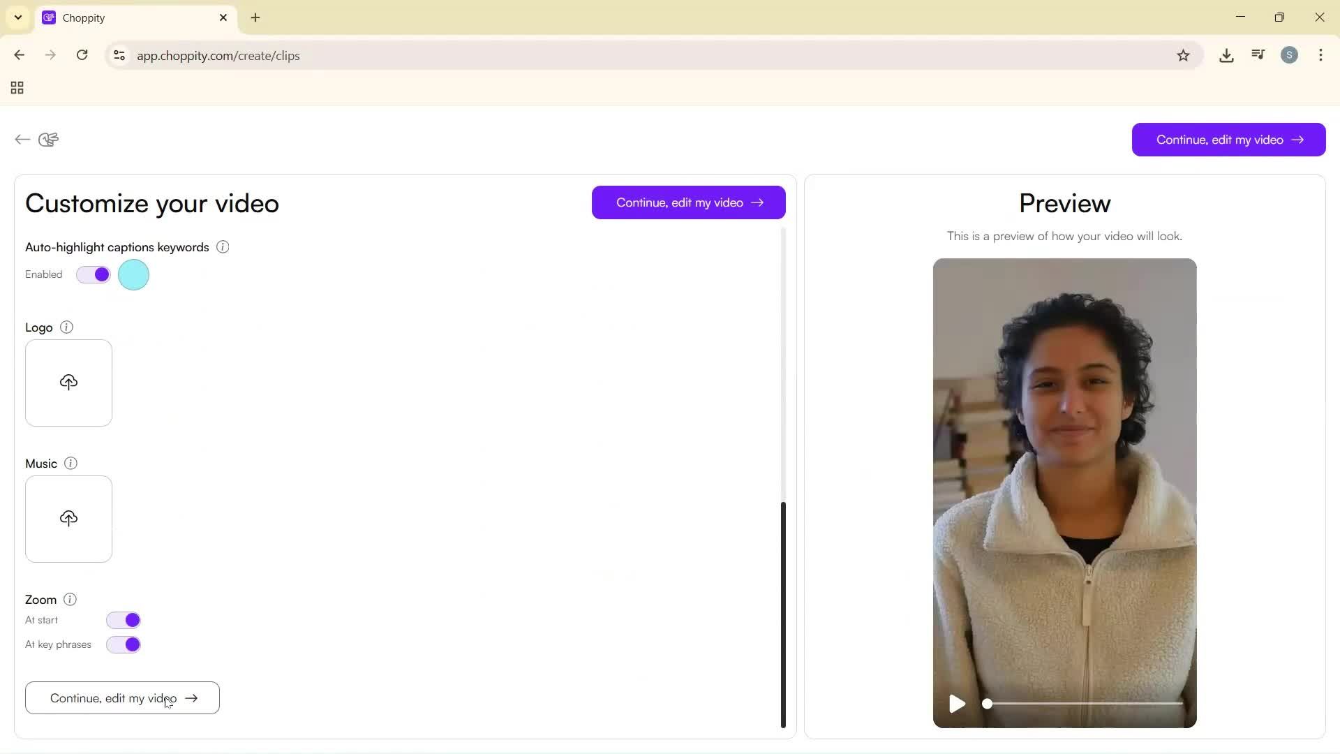 Giving feedback screenshot