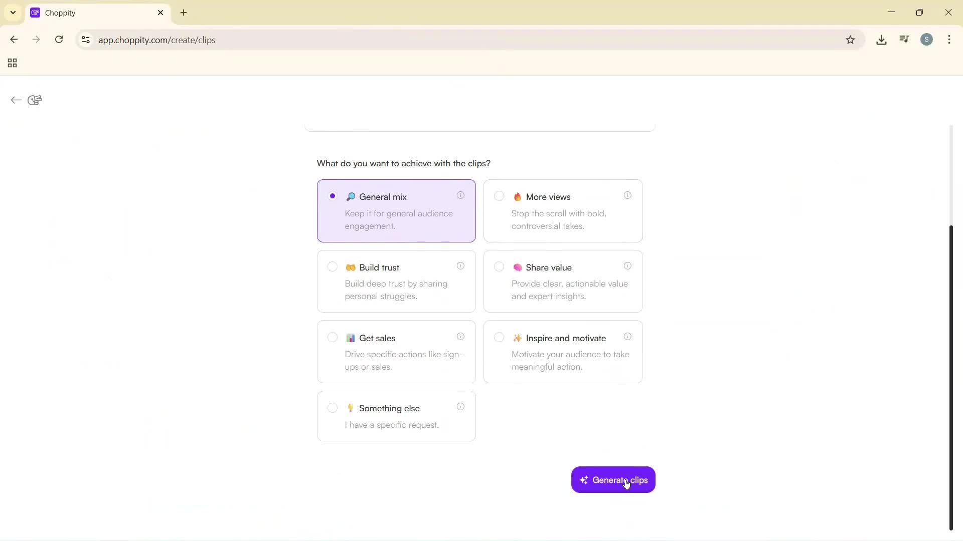 Giving feedback screenshot
