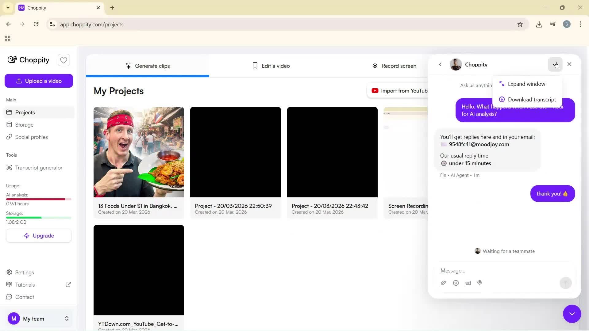 Help center screenshot
