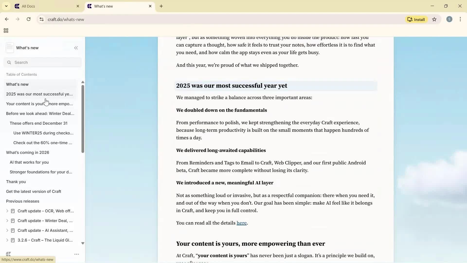 Help center screenshot