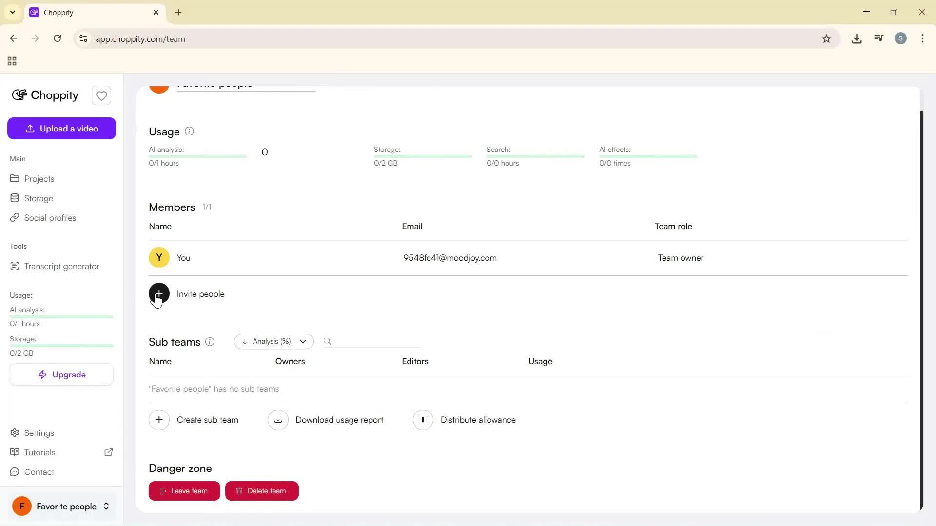 Inviting people screenshot