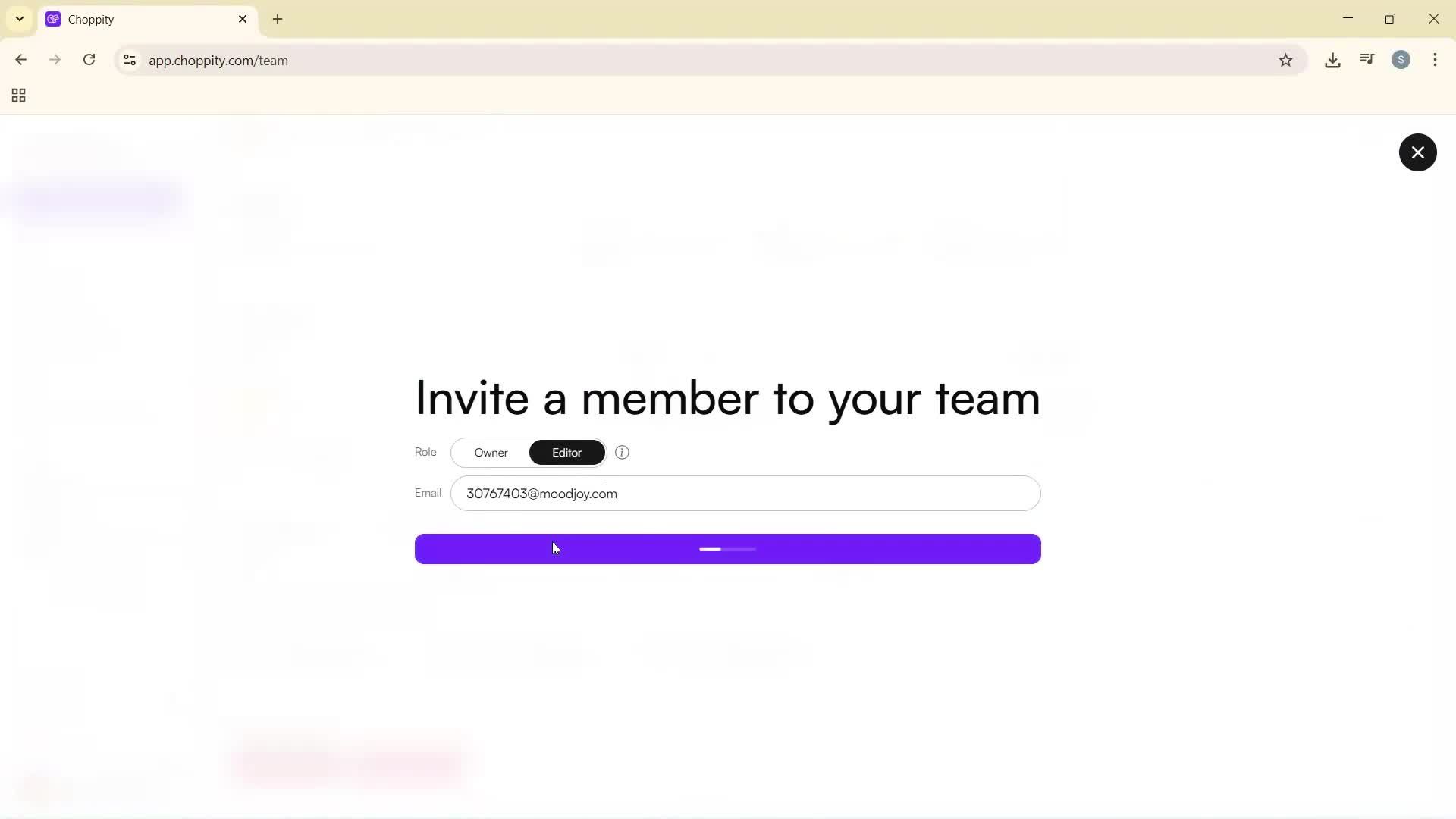 Inviting people screenshot