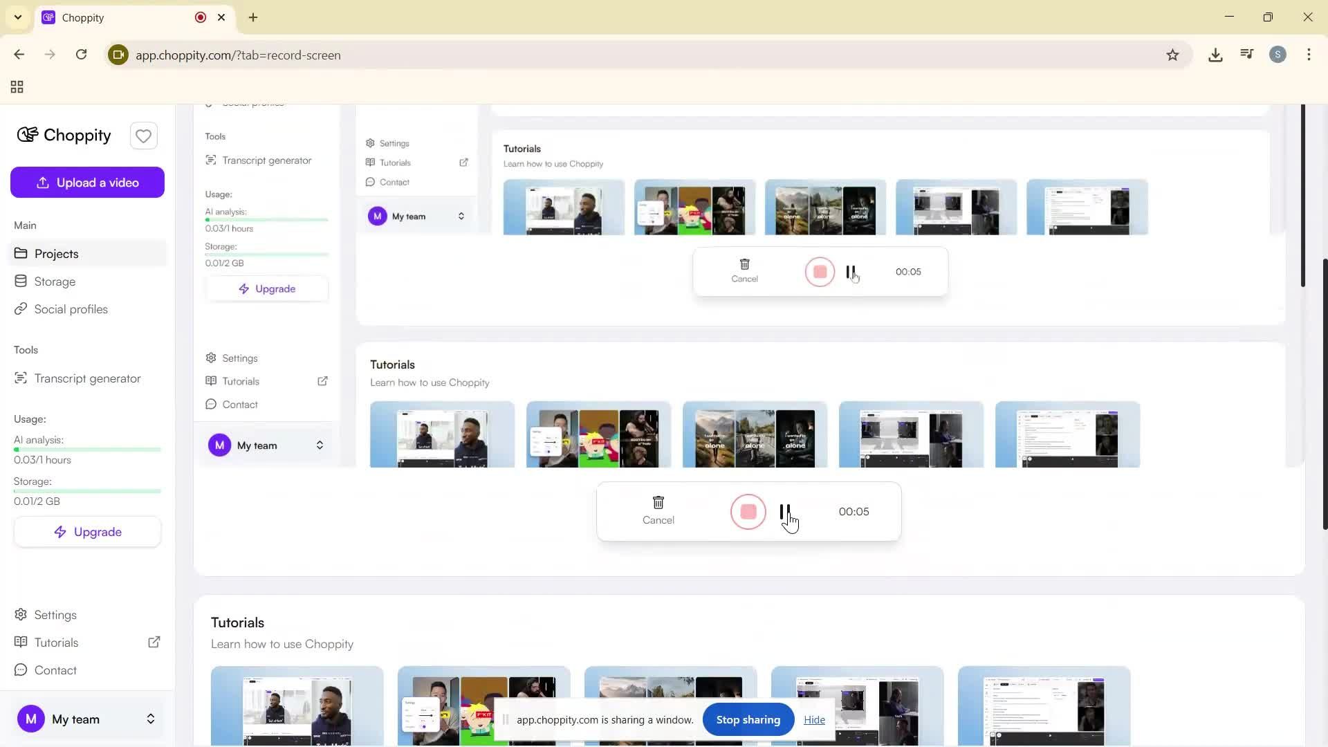 Screen recording screenshot