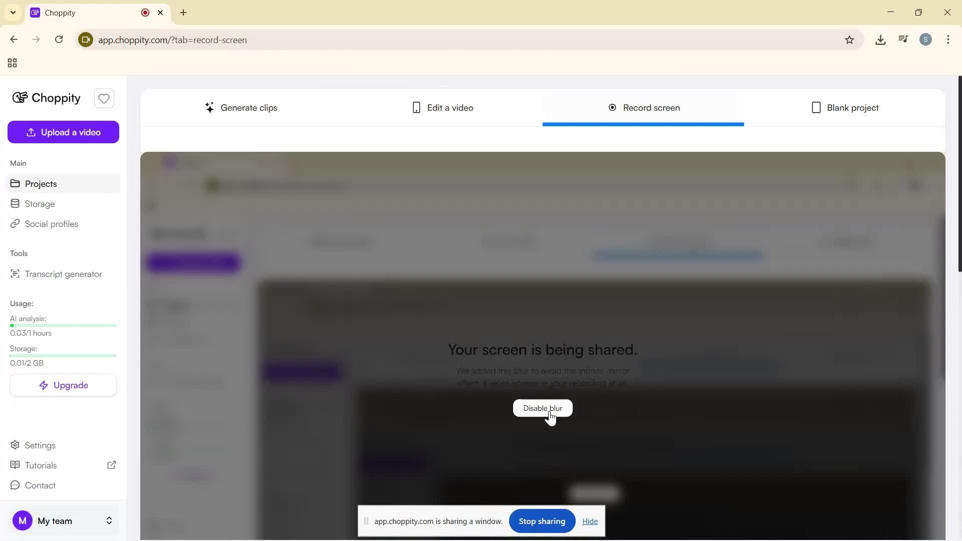 Screen recording screenshot