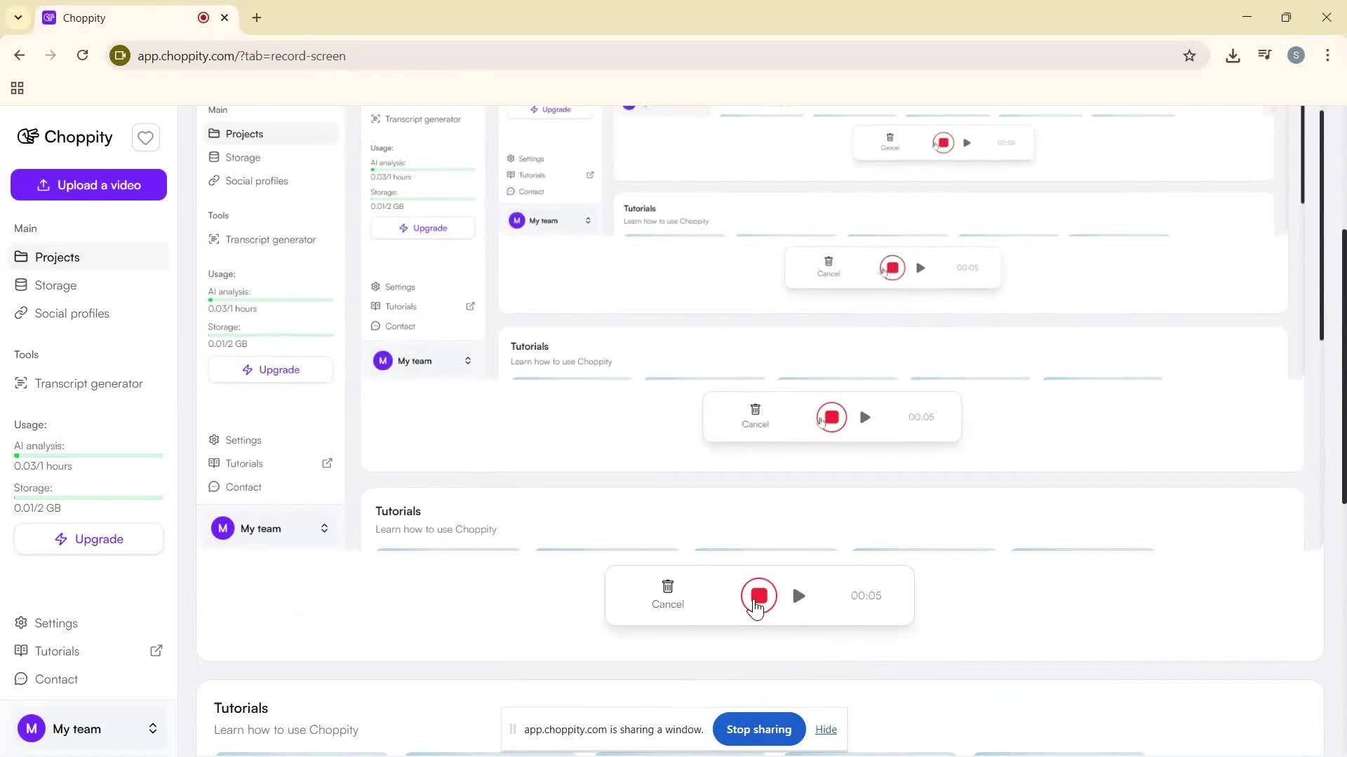 Screen recording screenshot