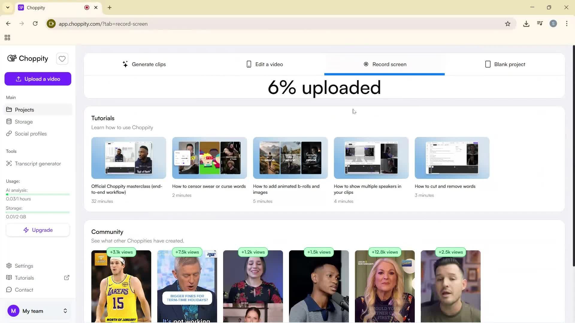 Screen recording screenshot