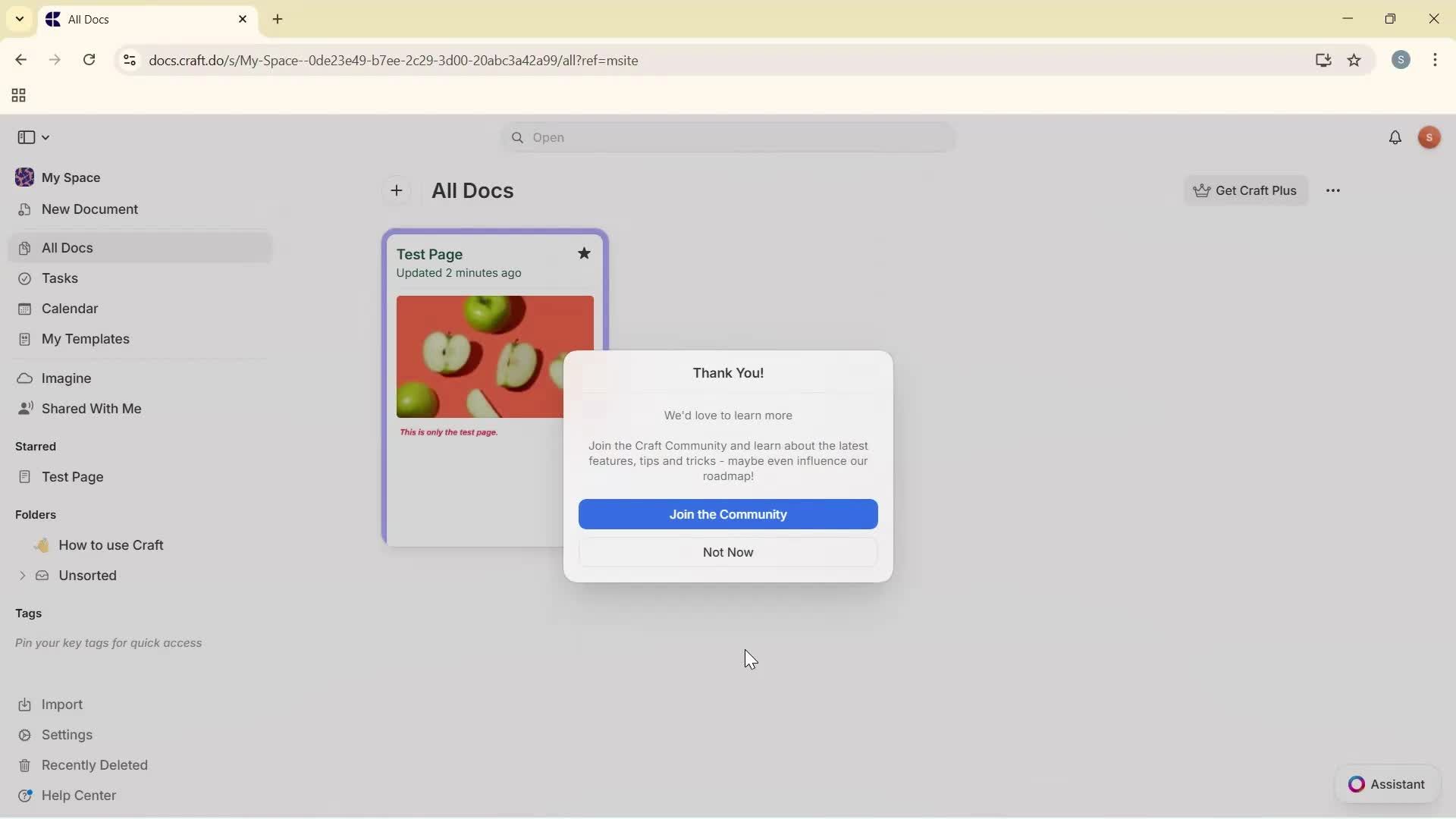 Giving feedback screenshot