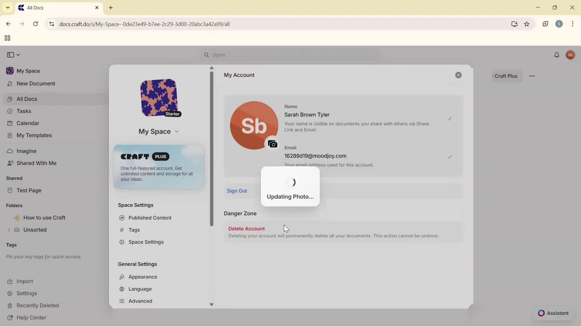 Updating your profile screenshot