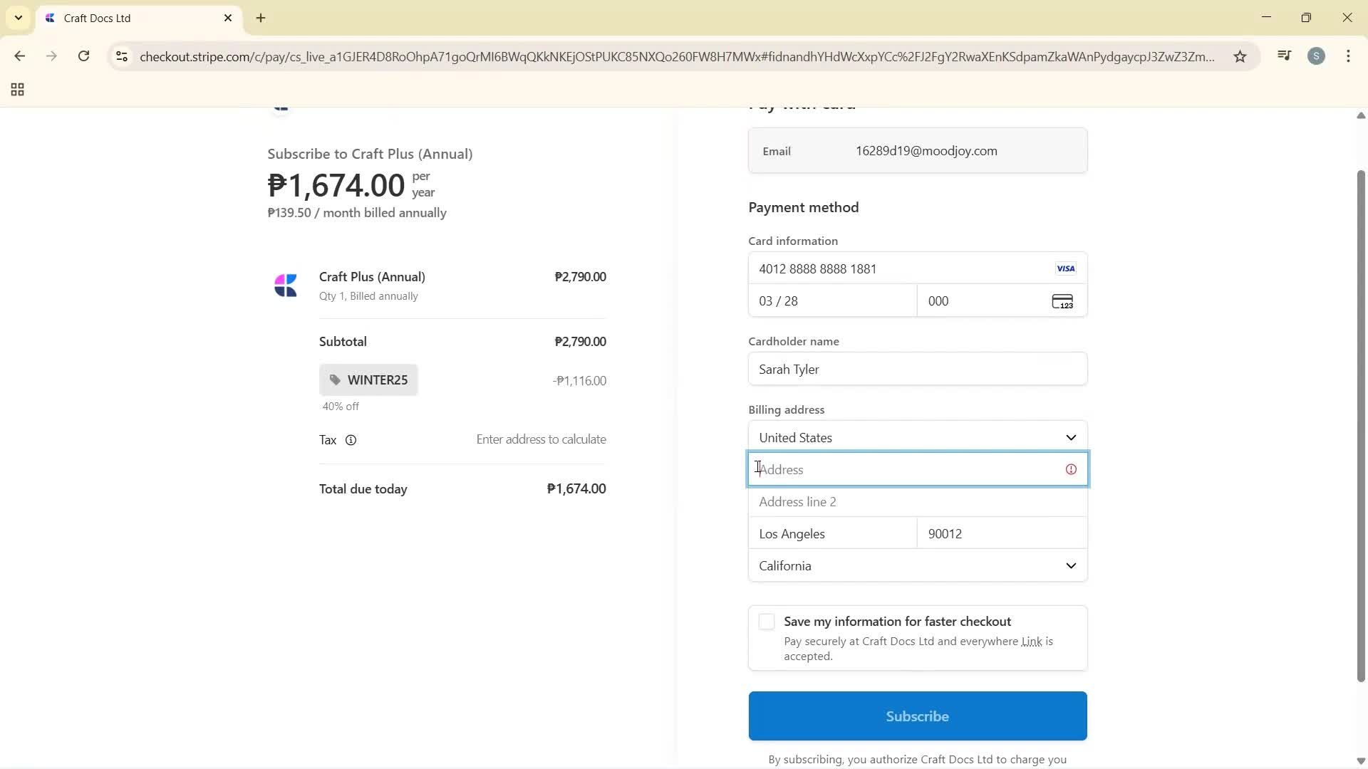 Upgrading your account screenshot