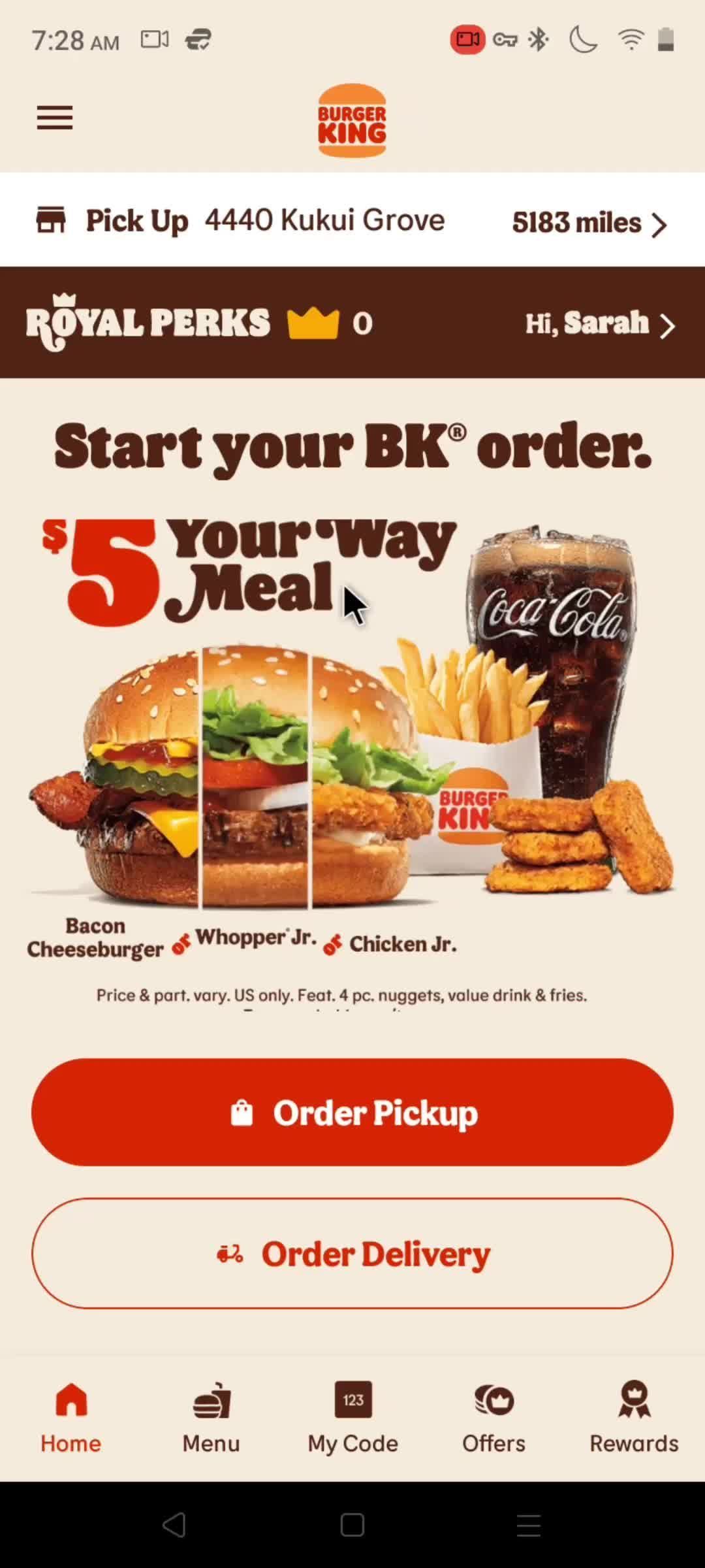 Burger King screenshot