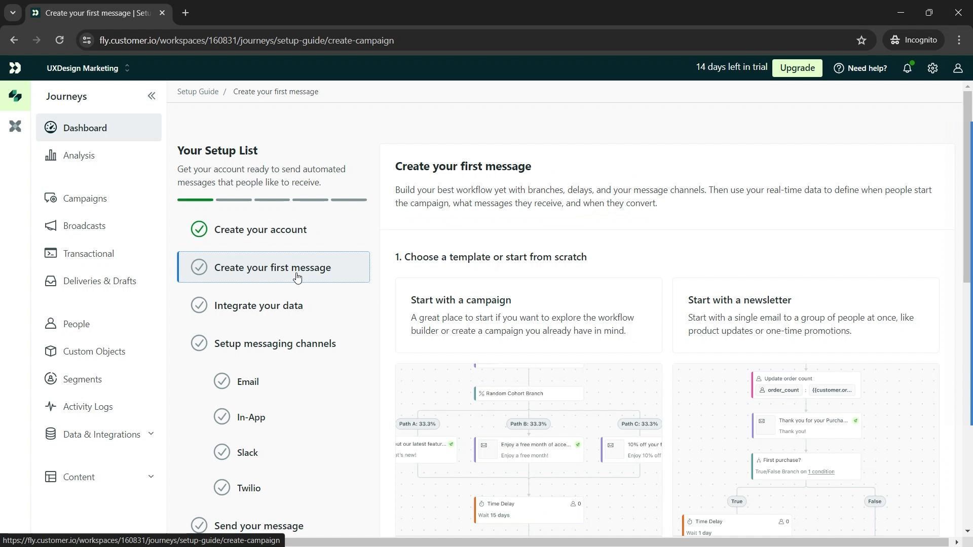 Creating an email campaign on Customer.io video thumbnail