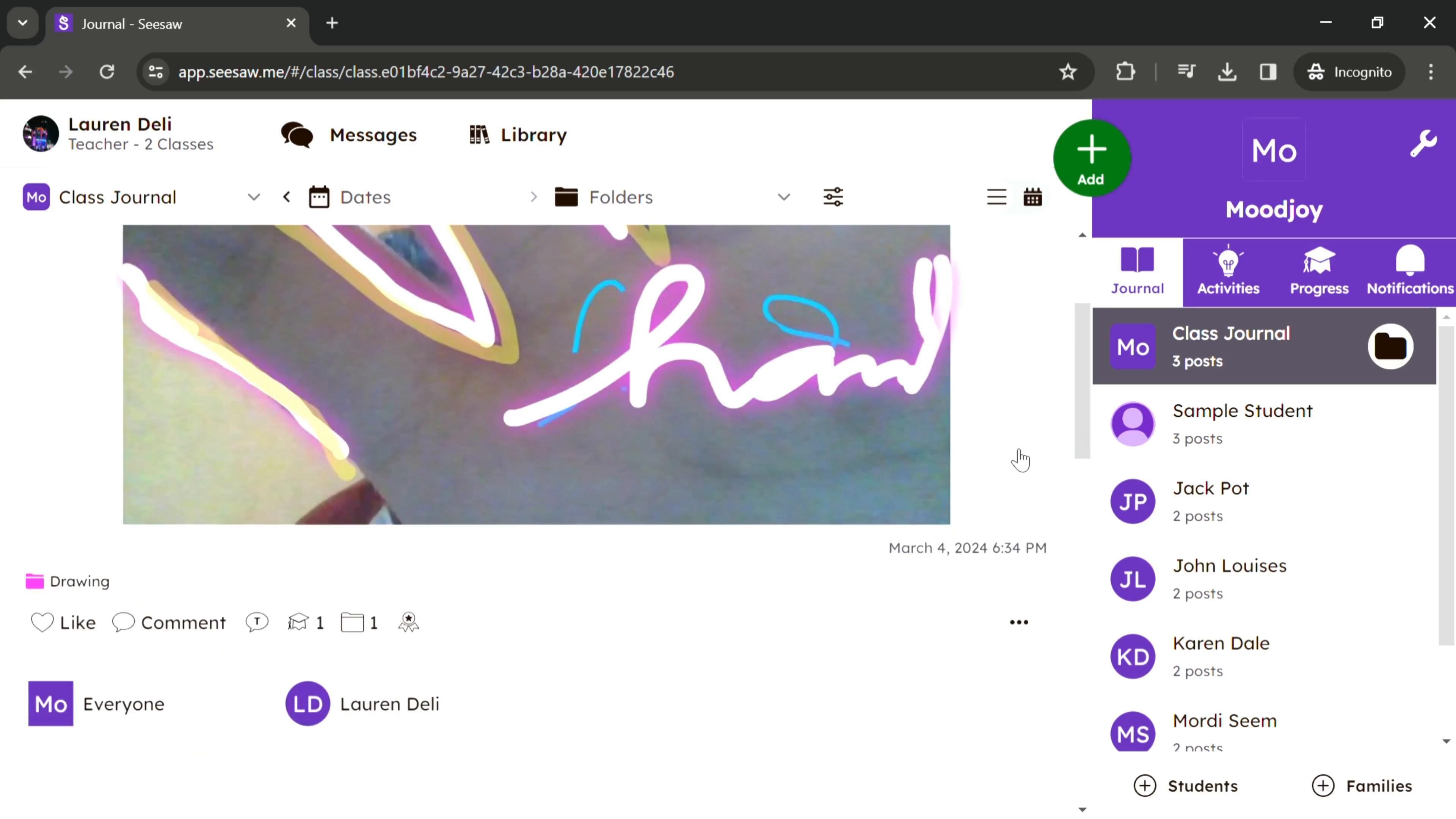 Seesaw screenshot