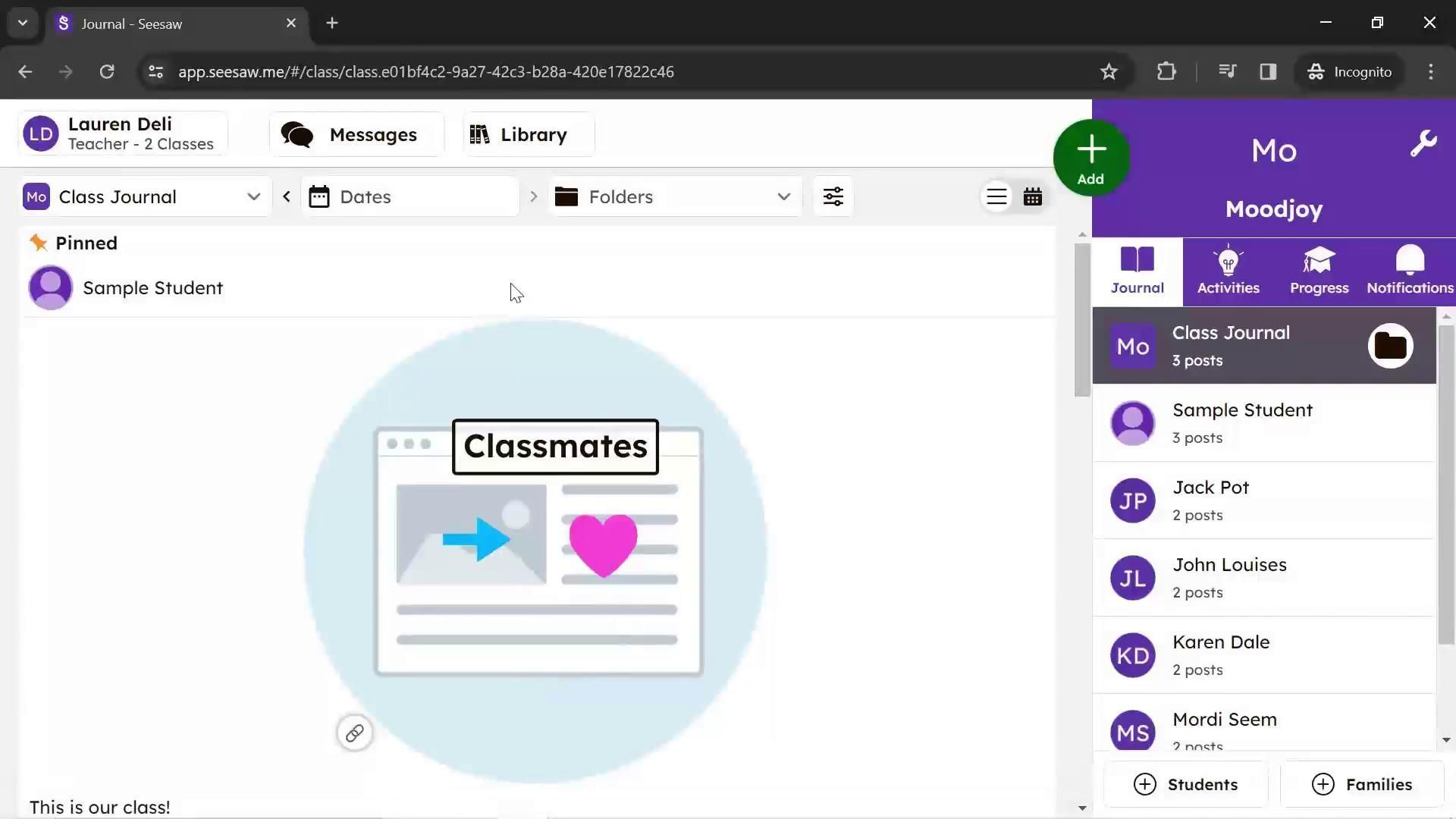Seesaw screenshot