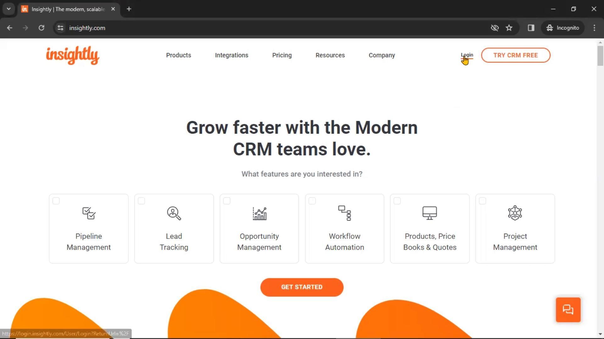 Insightly screenshot