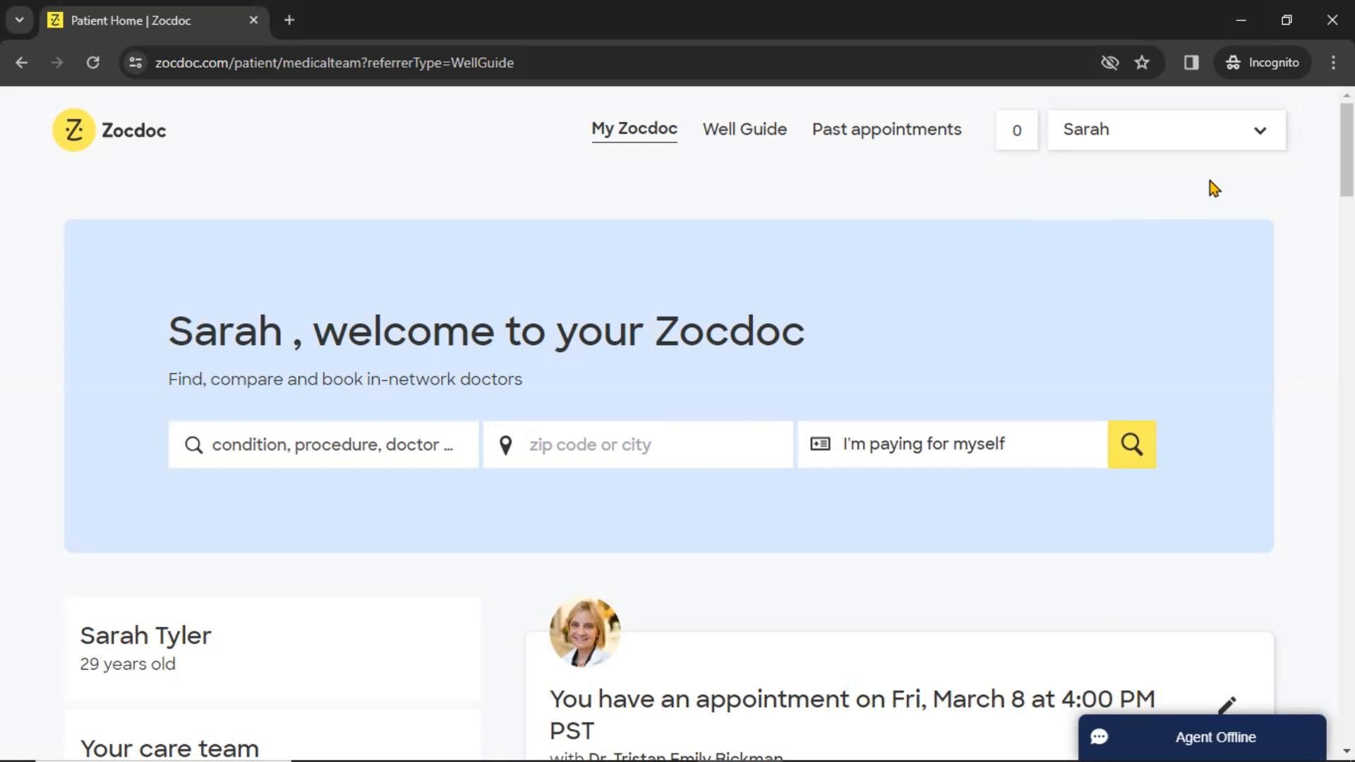 Zocdoc screenshot