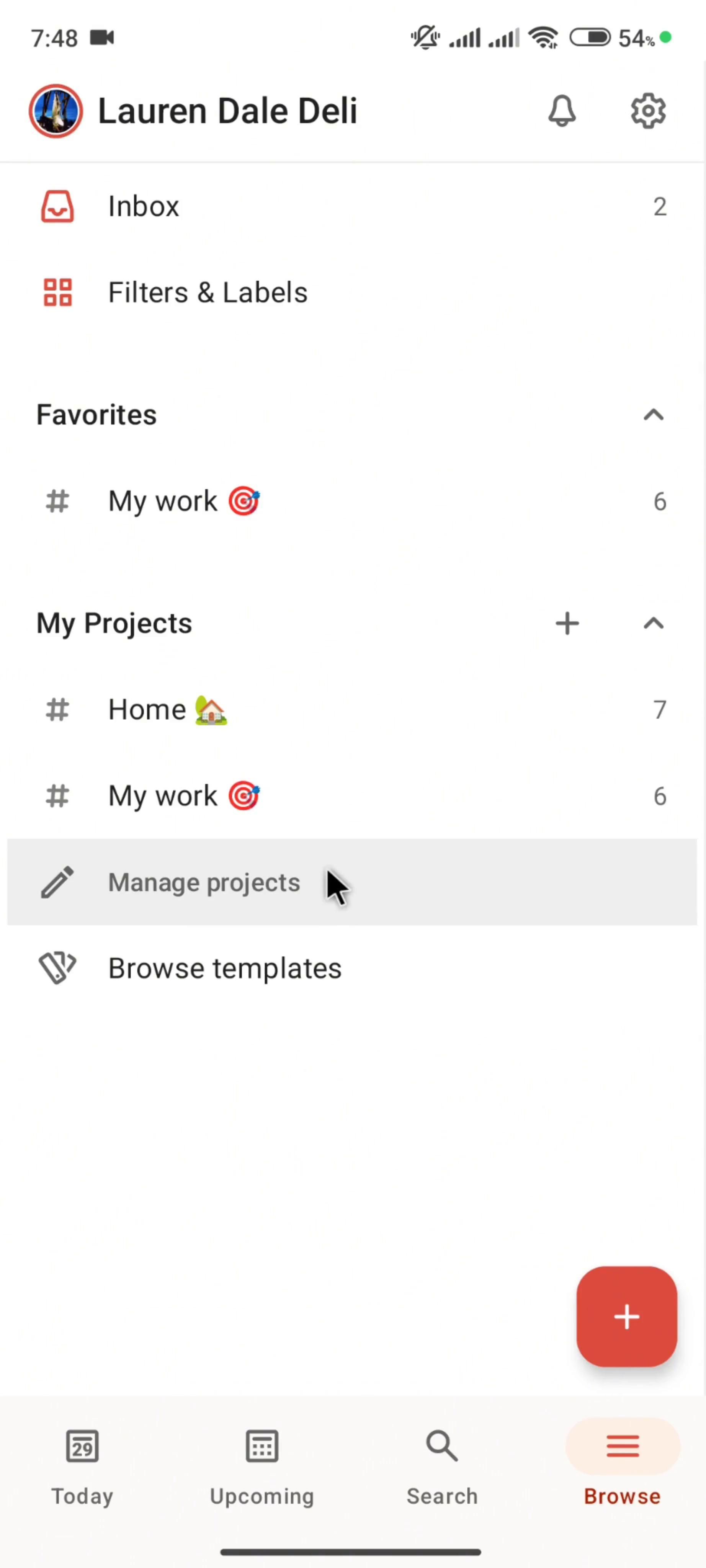 Todoist screenshot