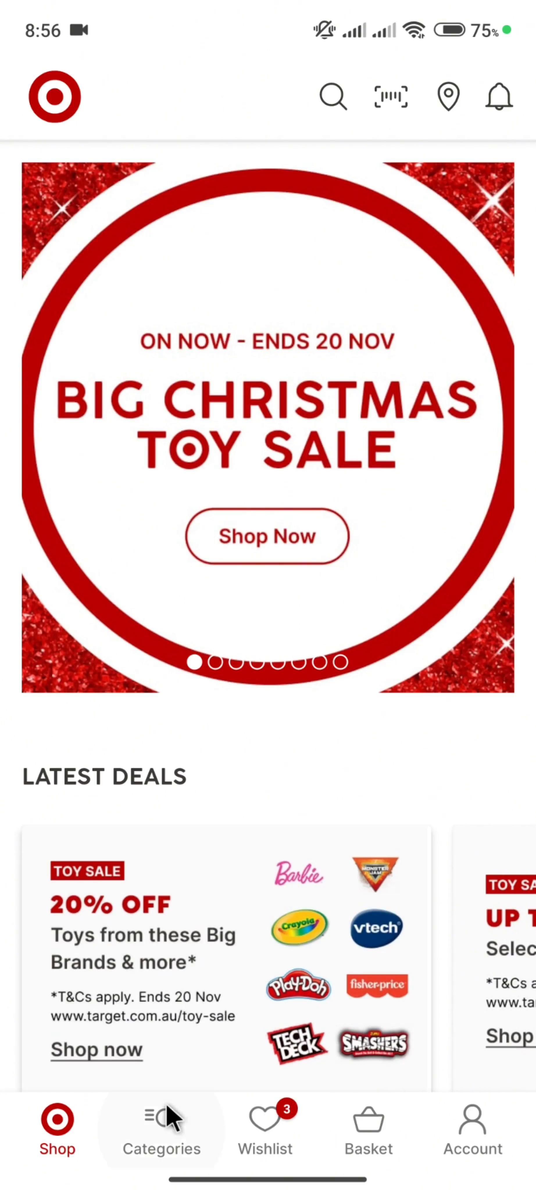Visual search on Target video thumbnail